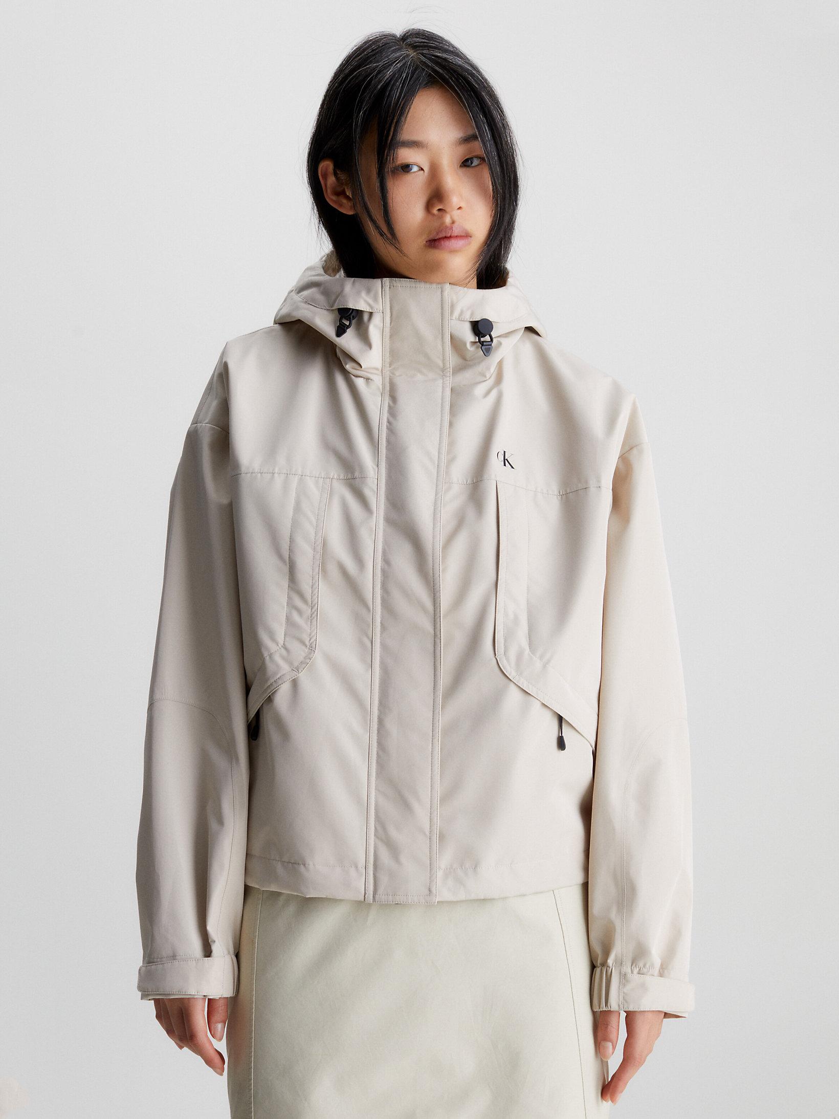 Calvin Klein Oversized Waterproof Jacket in Natural Lyst UK