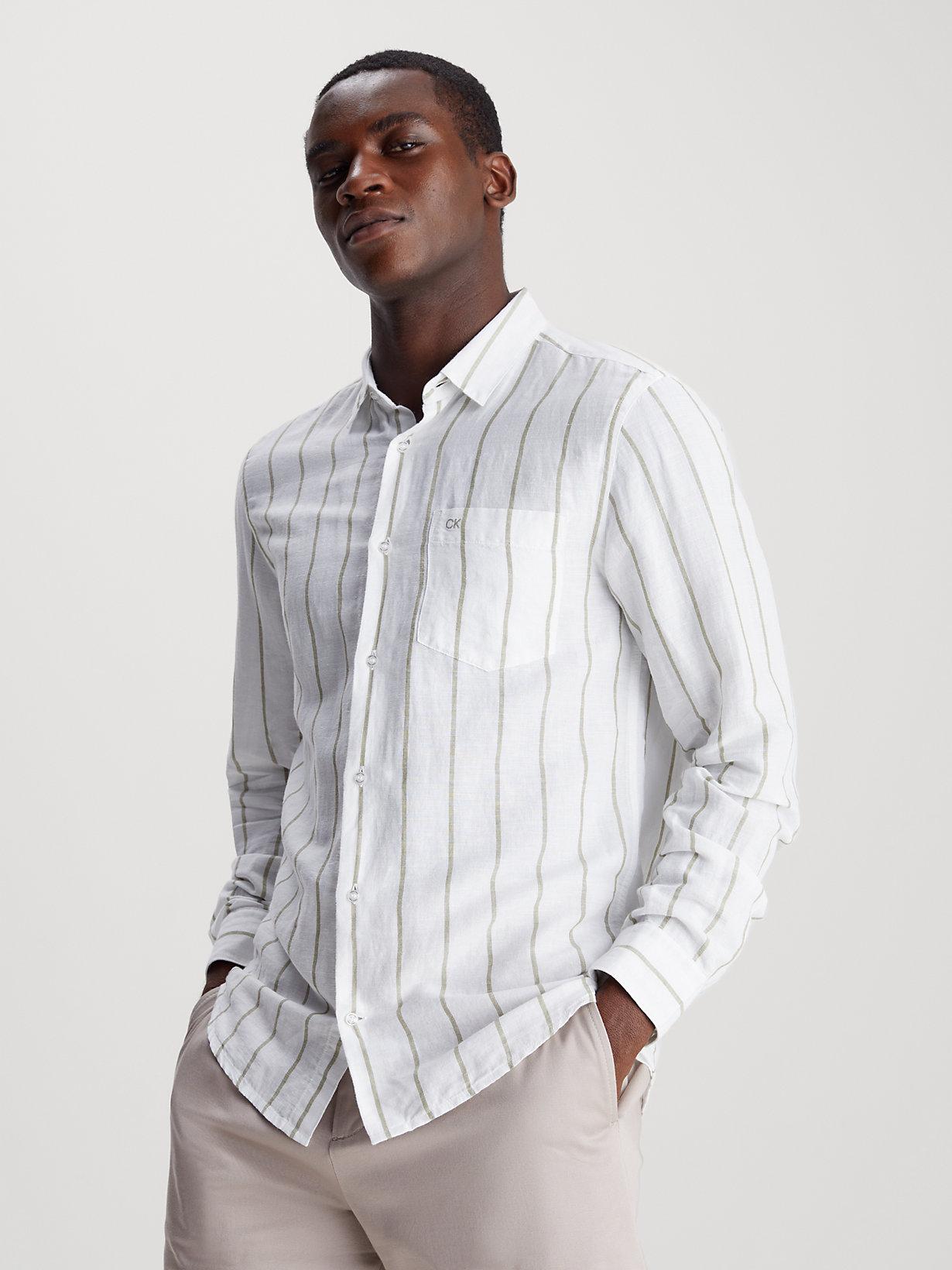 calvin klein men's linen shirt