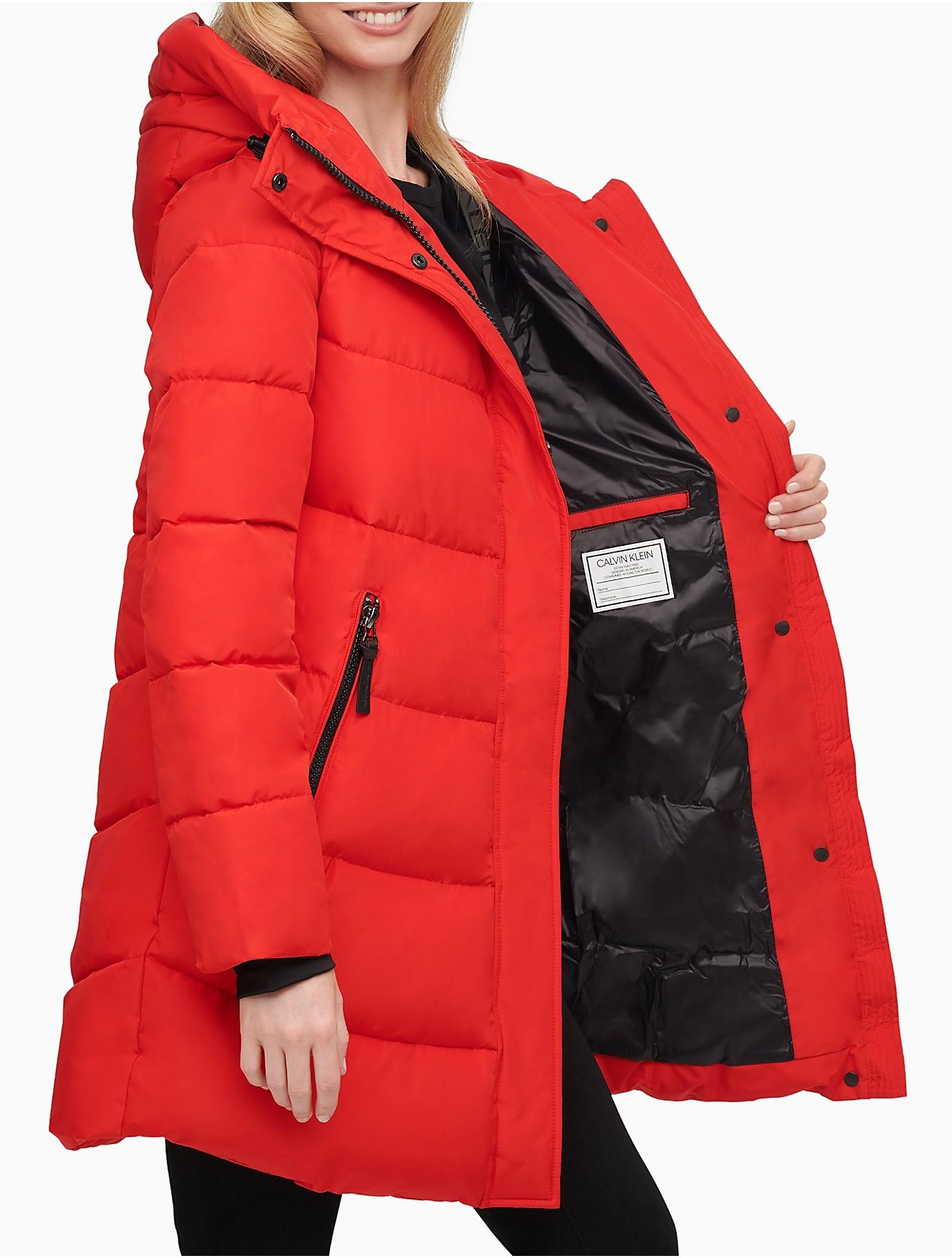 calvin klein hooded puffer coat