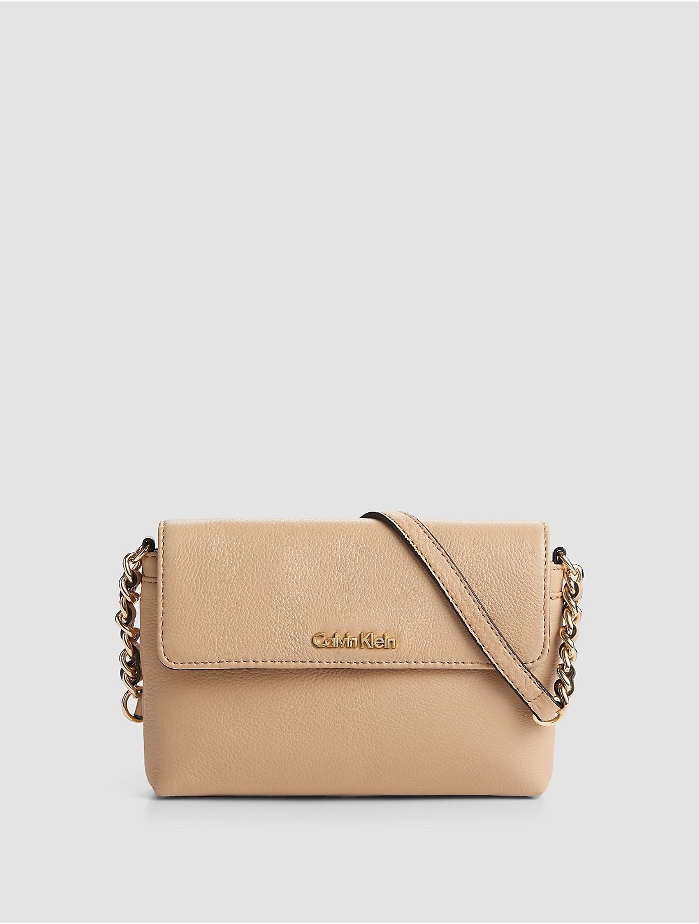 calvin klein pebble leather crossbody bag