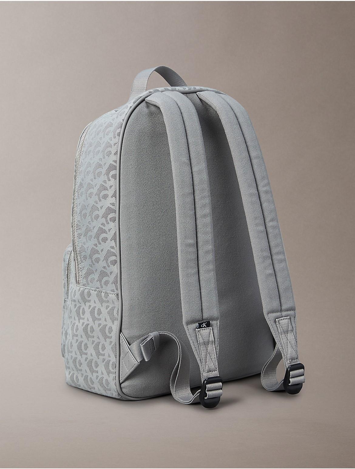 Calvin Klein Monogram Jacquard Zip Backpack in Gray for Men  display picture 1