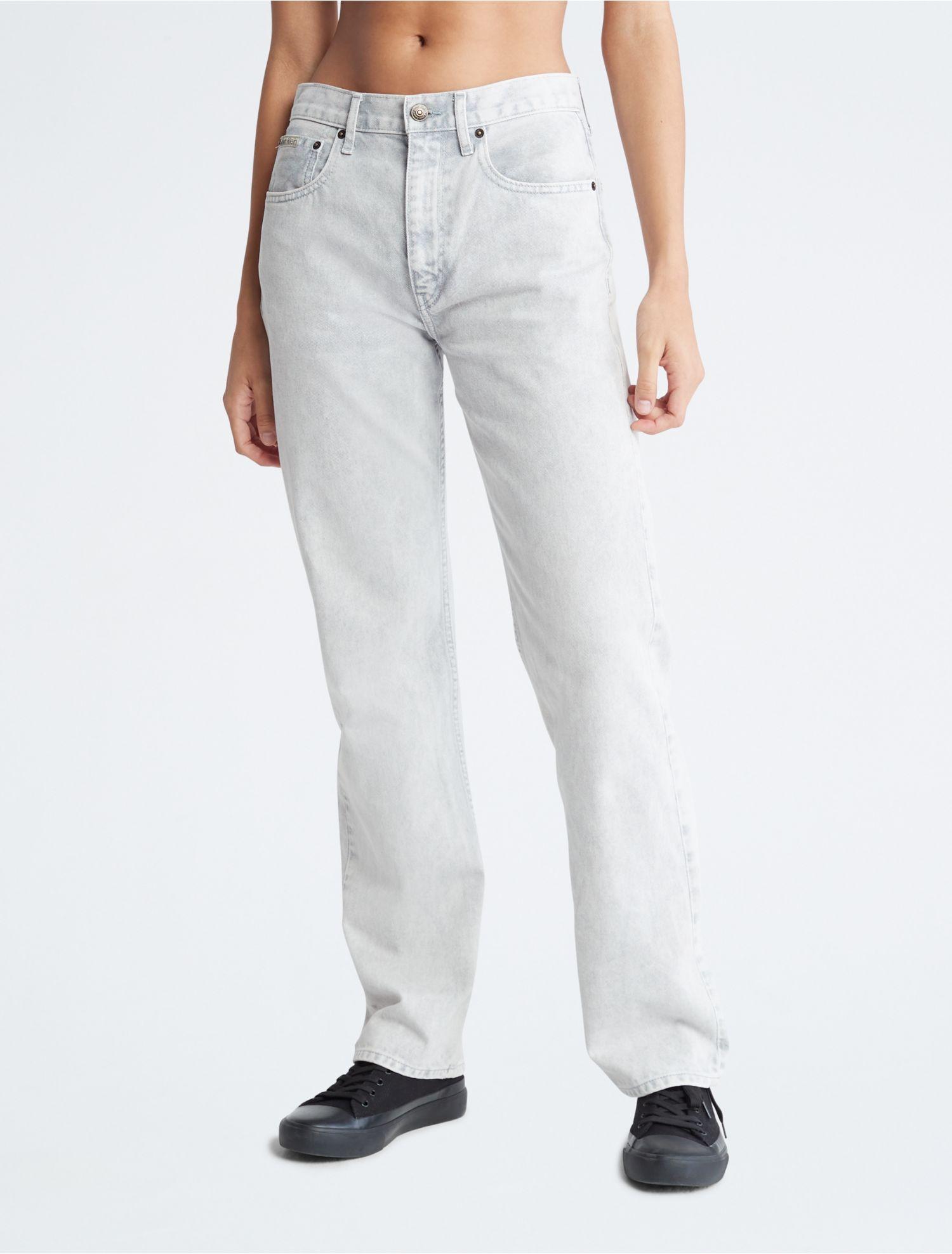 Calvin Klein Naturals Standard Straight Fit Moon Wash Jeans in White | Lyst