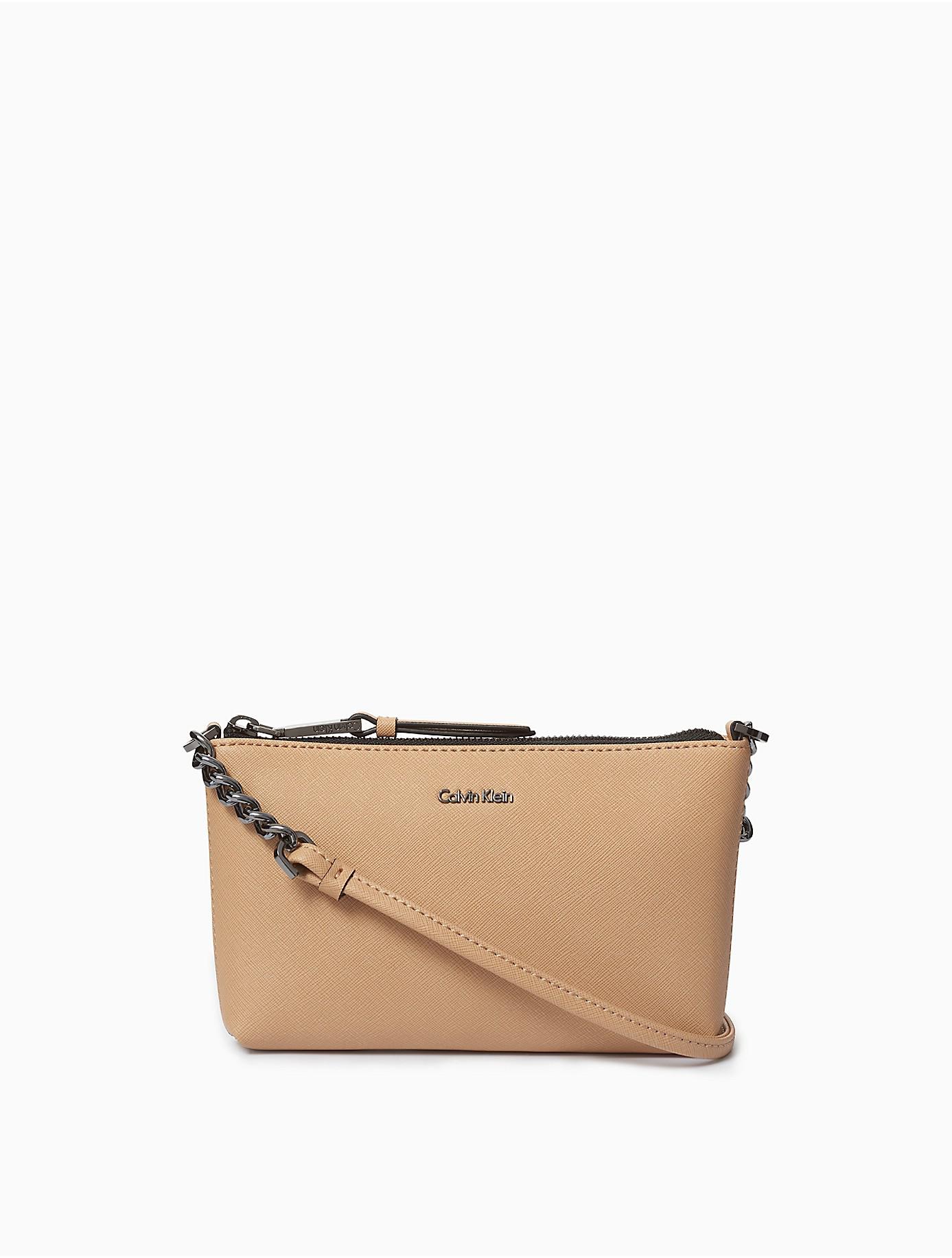 saffiano leather chainlink crossbody bag
