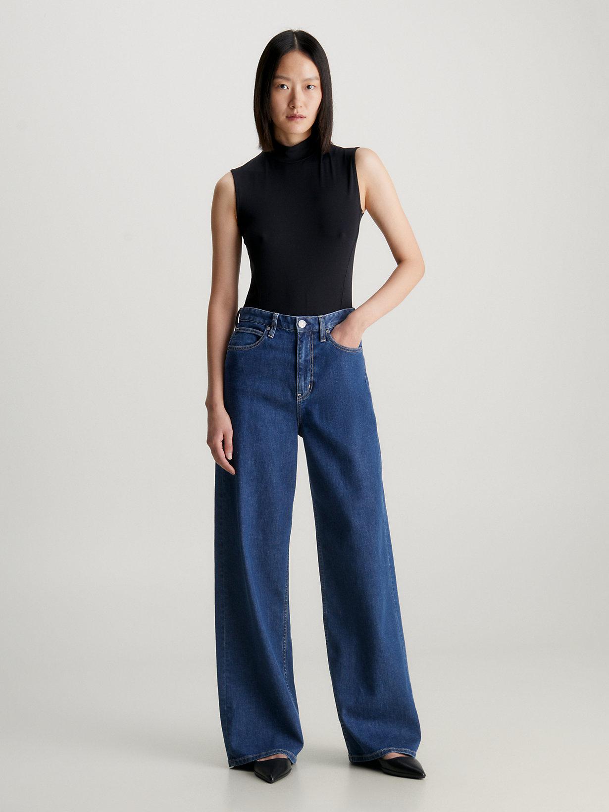 Calvin Klein High Rise Wide Leg Jeans in Blue Lyst UK
