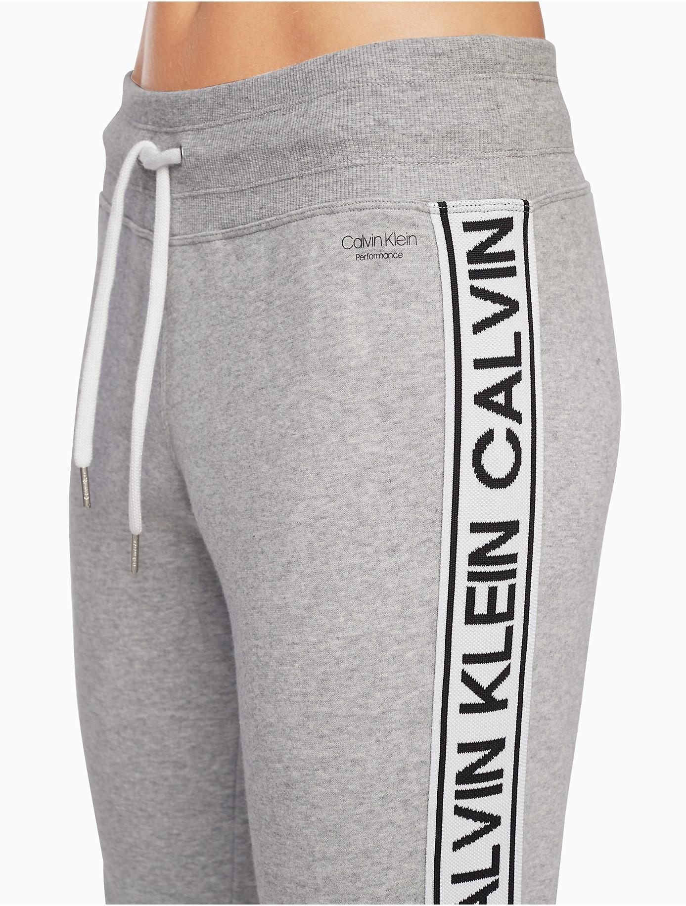 Calvin Klein Cotton Performance Logo Tape Drawstring Joggers in Pearl Grey  Heather (Gray) | Lyst