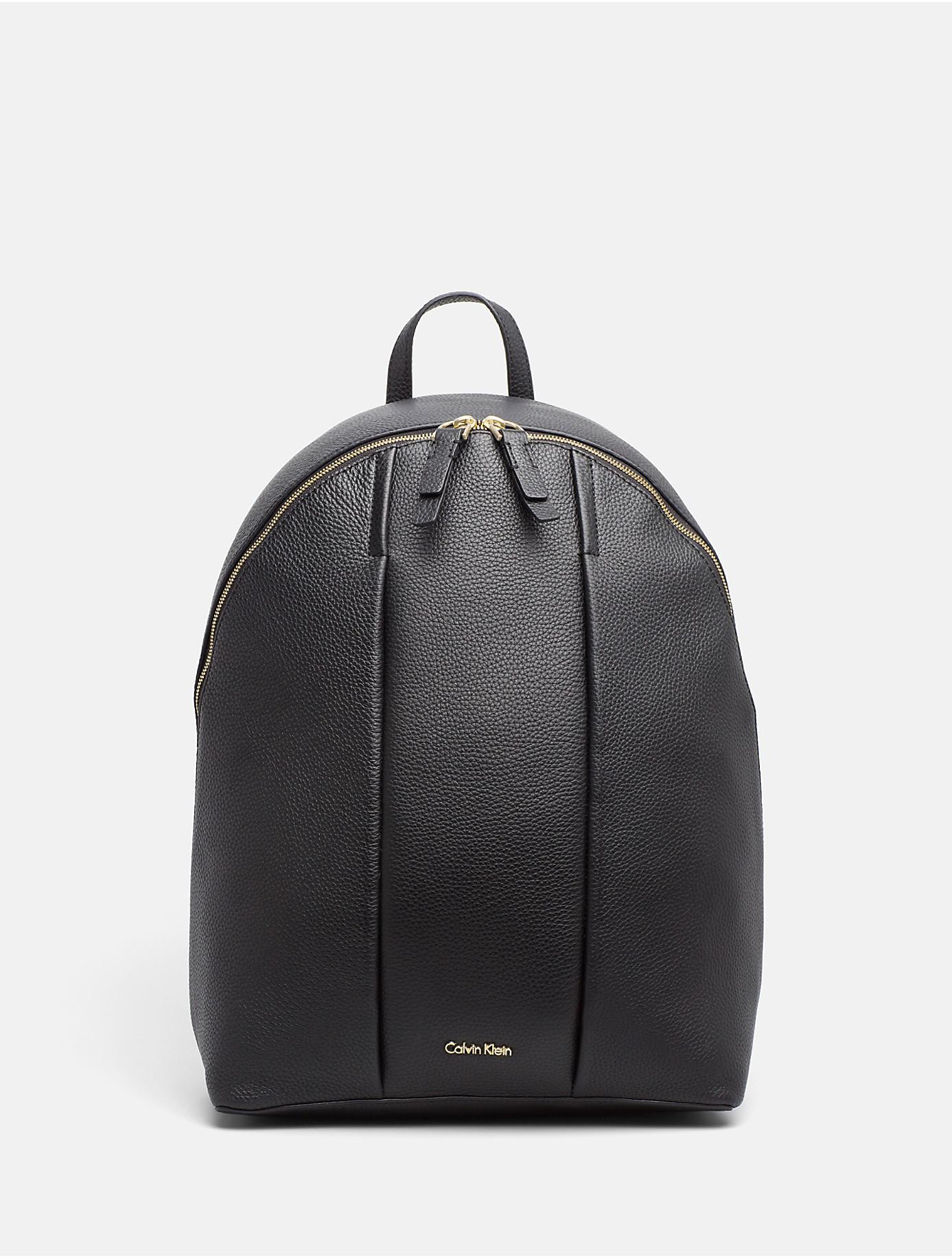 calvin klein pebble leather backpack