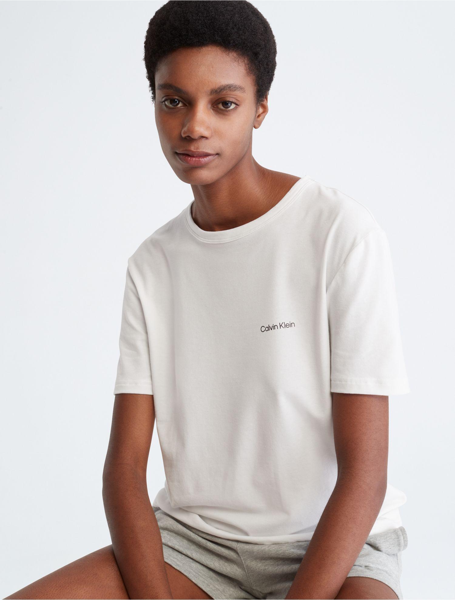 aankomst Cadeau trimmen Calvin Klein Modern Cotton Lounge Crewneck T-shirt in White | Lyst