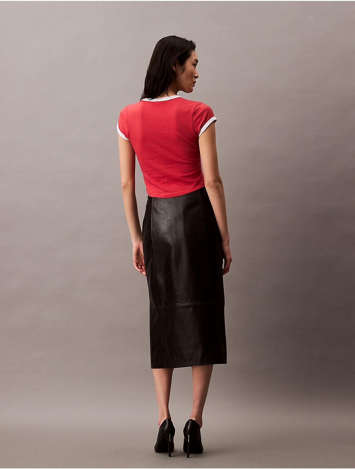 calvin klein women's faux-leather-skirt a-line dress Calvin Klein Dress Womens 8 A-Line Zip Front Short Sleeve Faux Leather  Brown