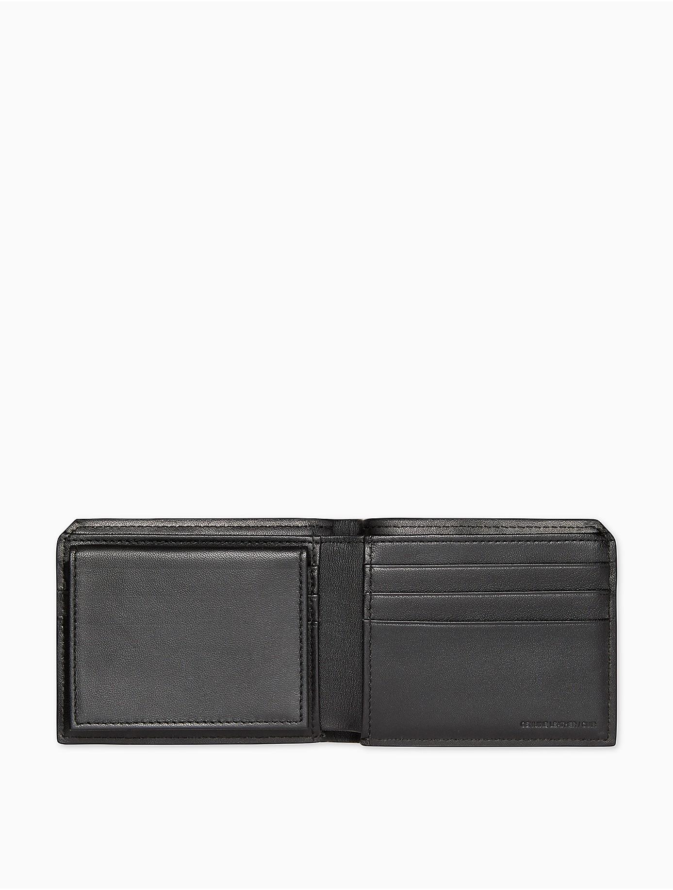 Calvin Klein Matte Saffiano Leather Bifold Wallet in Black for Men