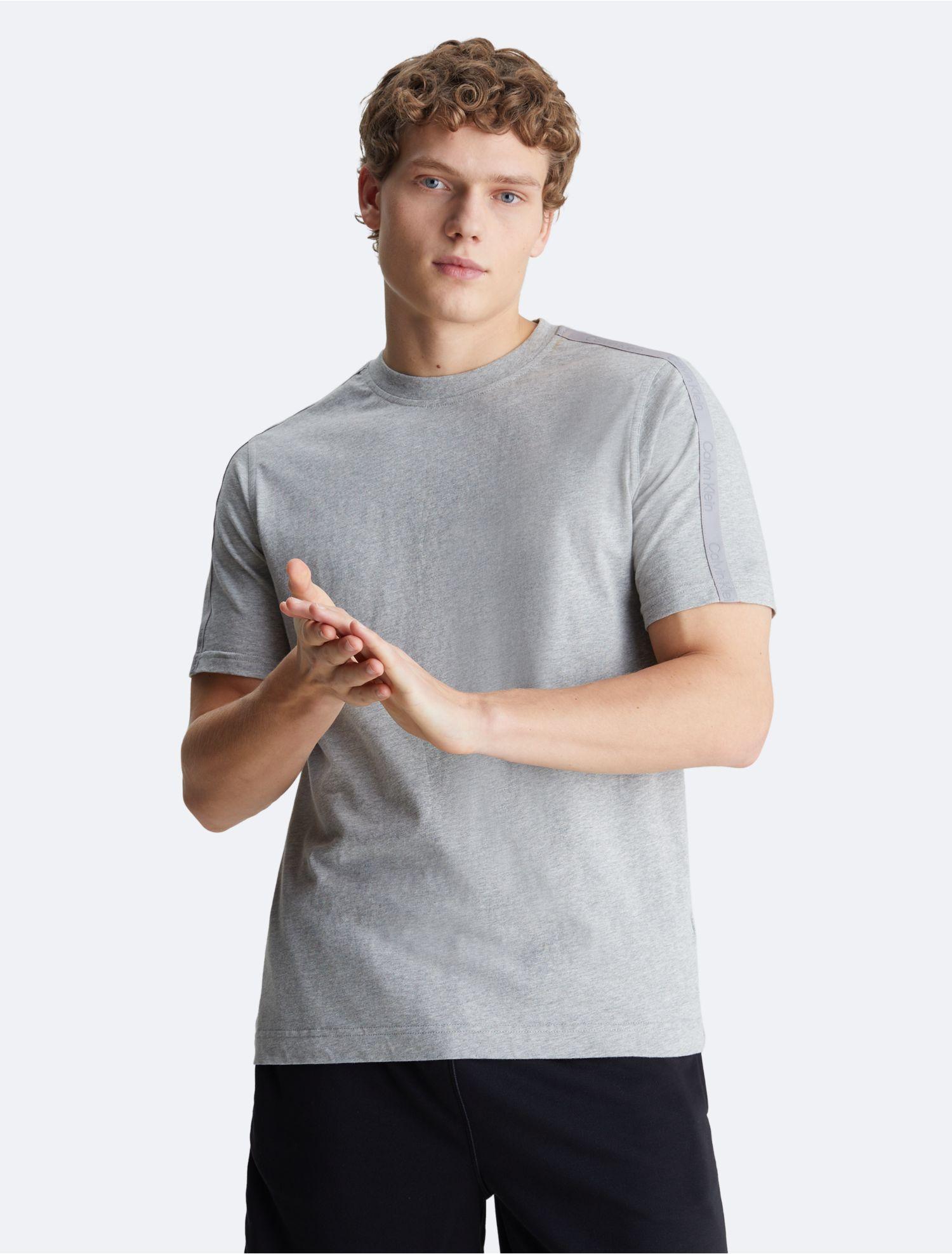 Calvin Klein Ck Sport Logo Tape T-shirt in Gray for Men | Lyst