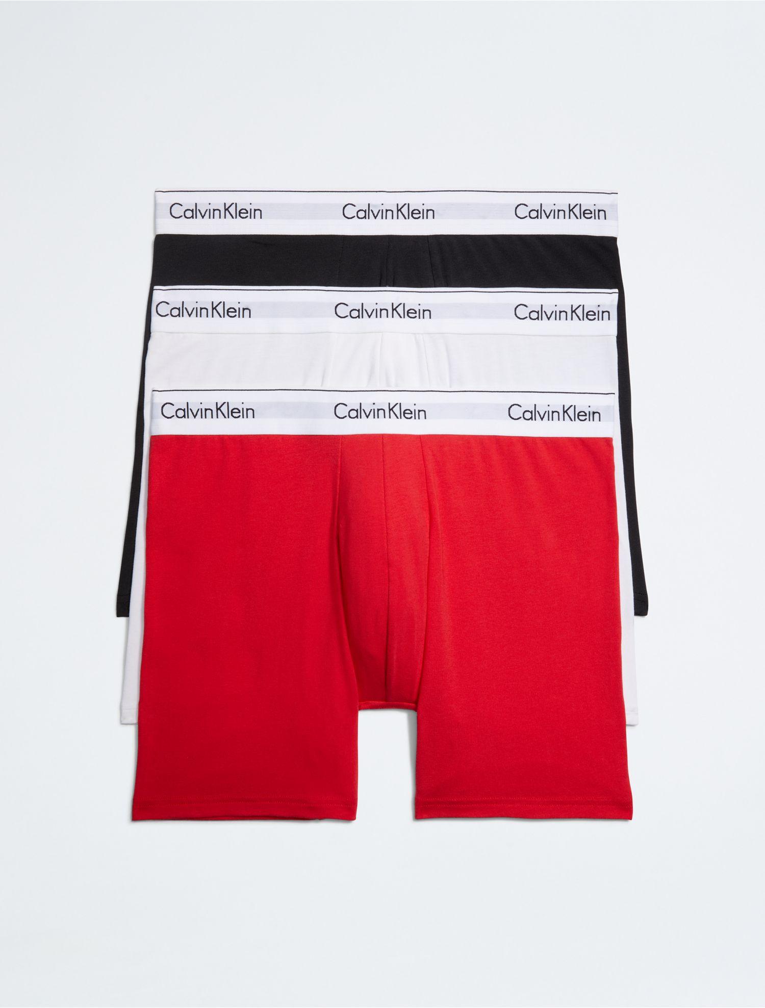 Calvin Klein Modern Cotton Stretch 3 Pack Boxer Brief in Red for Men | Lyst