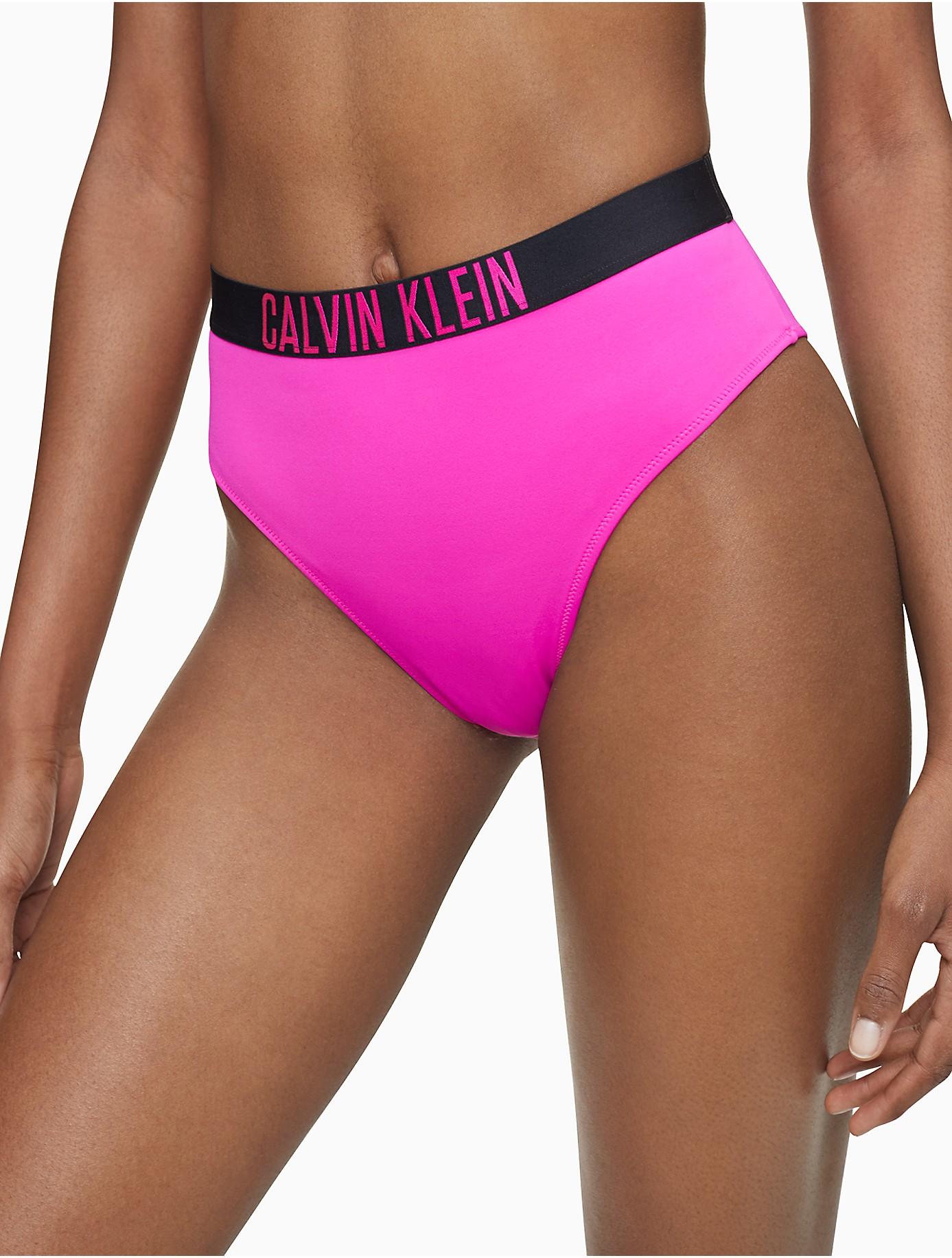 Calvin Klein Intense Power High Waist Brazilian Bikini Bottom in Pink | Lyst
