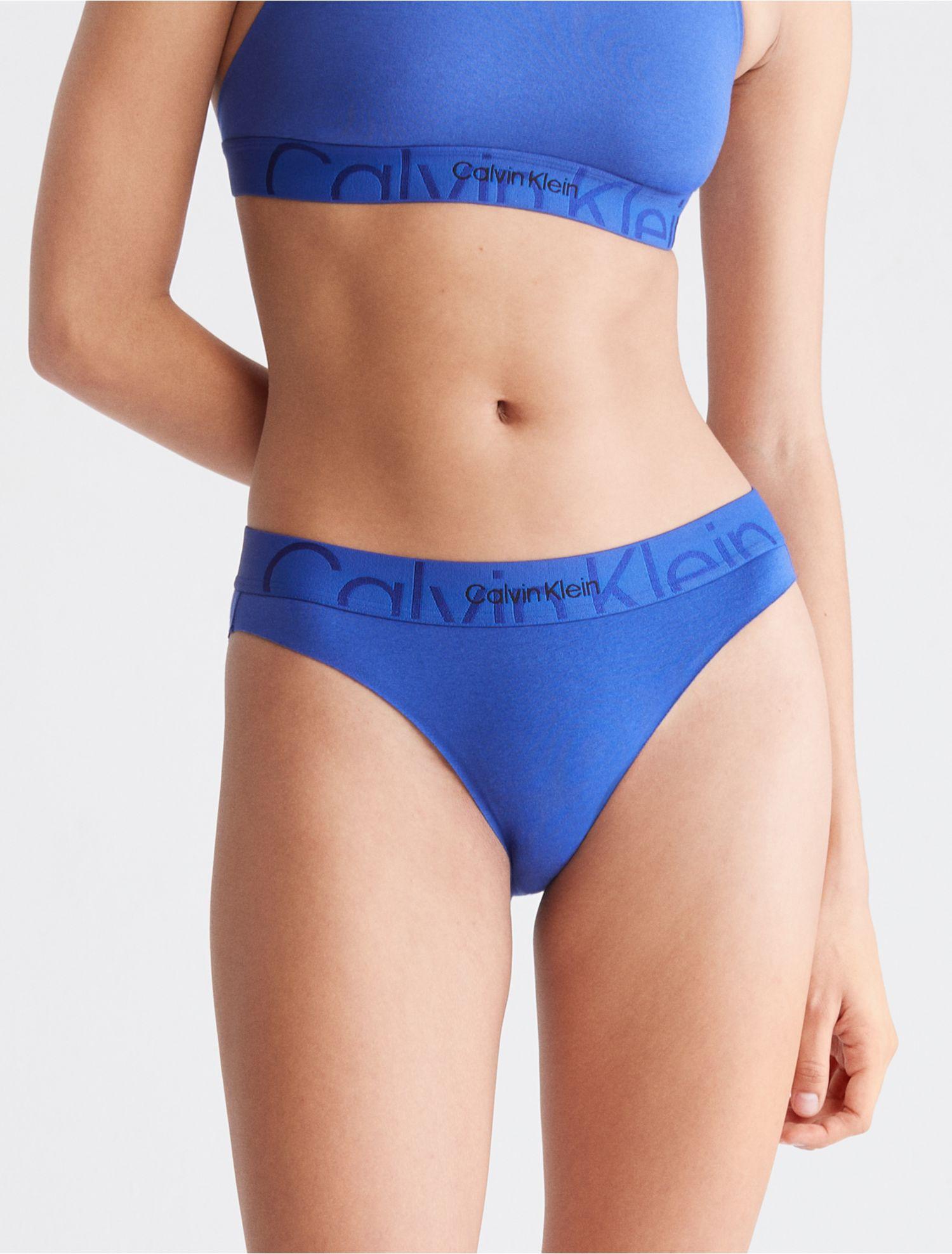 Calvin Klein Embossed Icon Bikini in Blue | Lyst