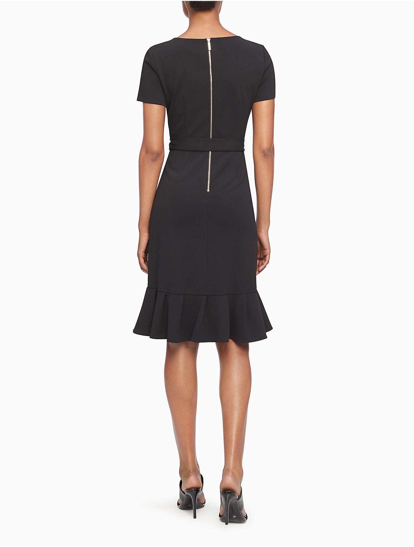 calvin klein black short sleeve dress