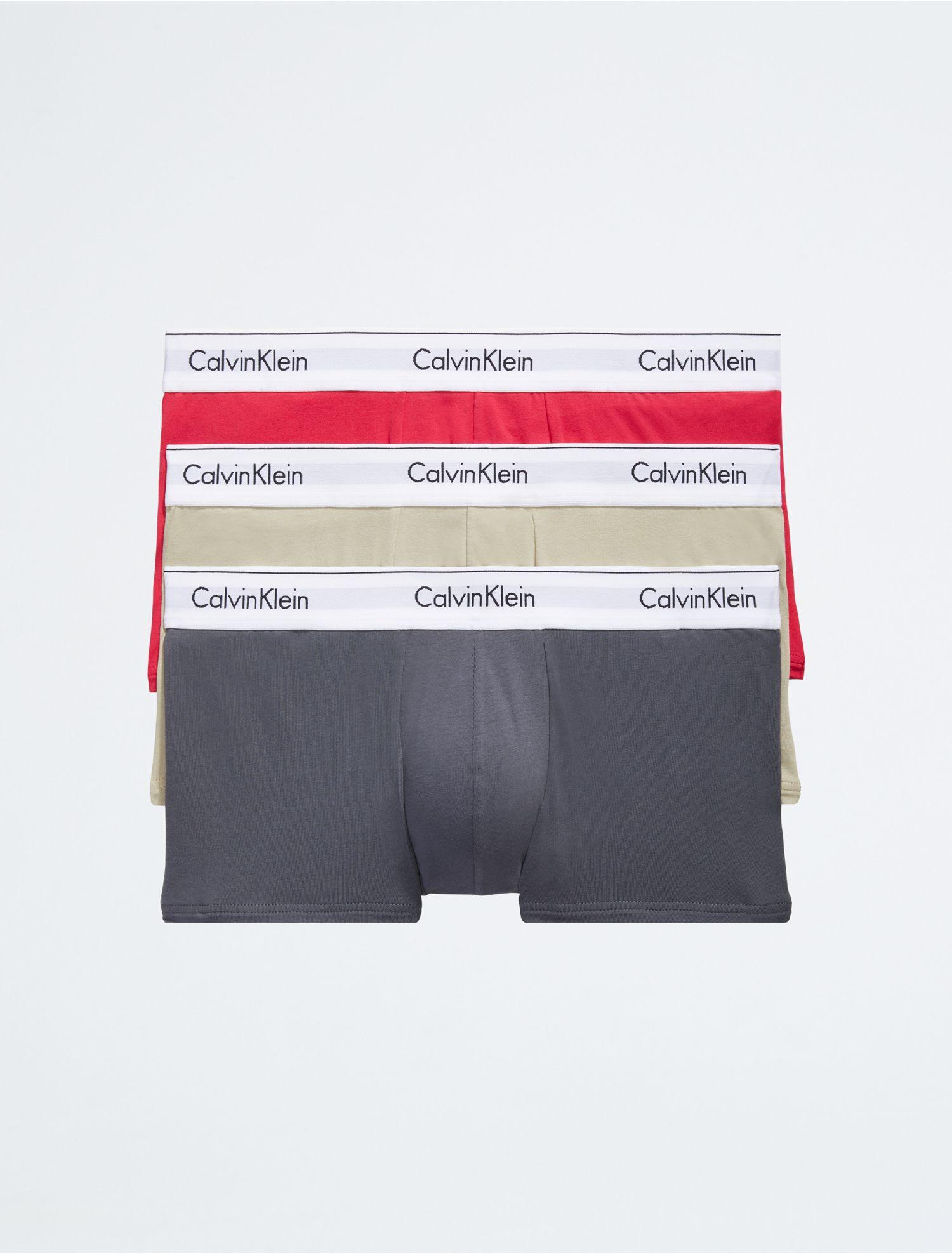 Calvin Klein Modern Cotton Stretch 3-pack Low Rise Trunk in Gray for Men