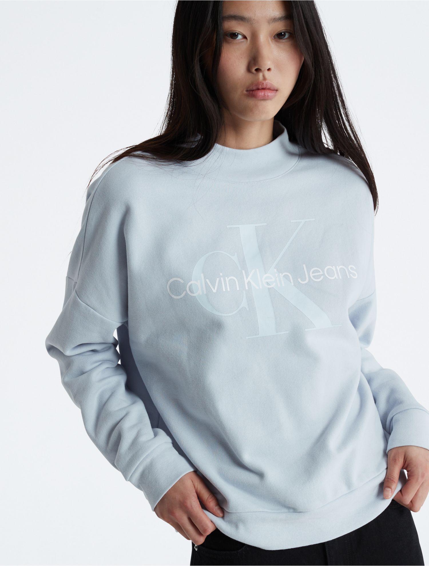 Calvin Klein - White Cotton Monogram Sweatshirt