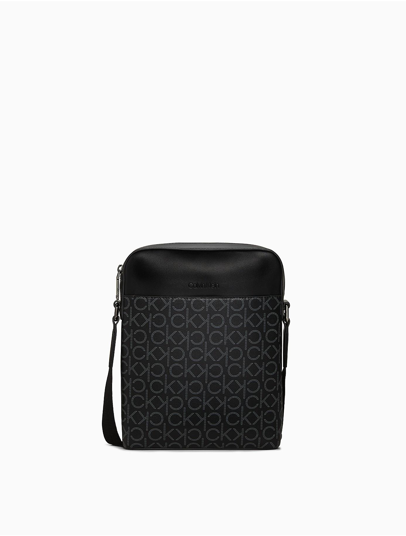 Calvin Klein Refined Monogram Logo Crossbody Bag in Black for Men | Lyst