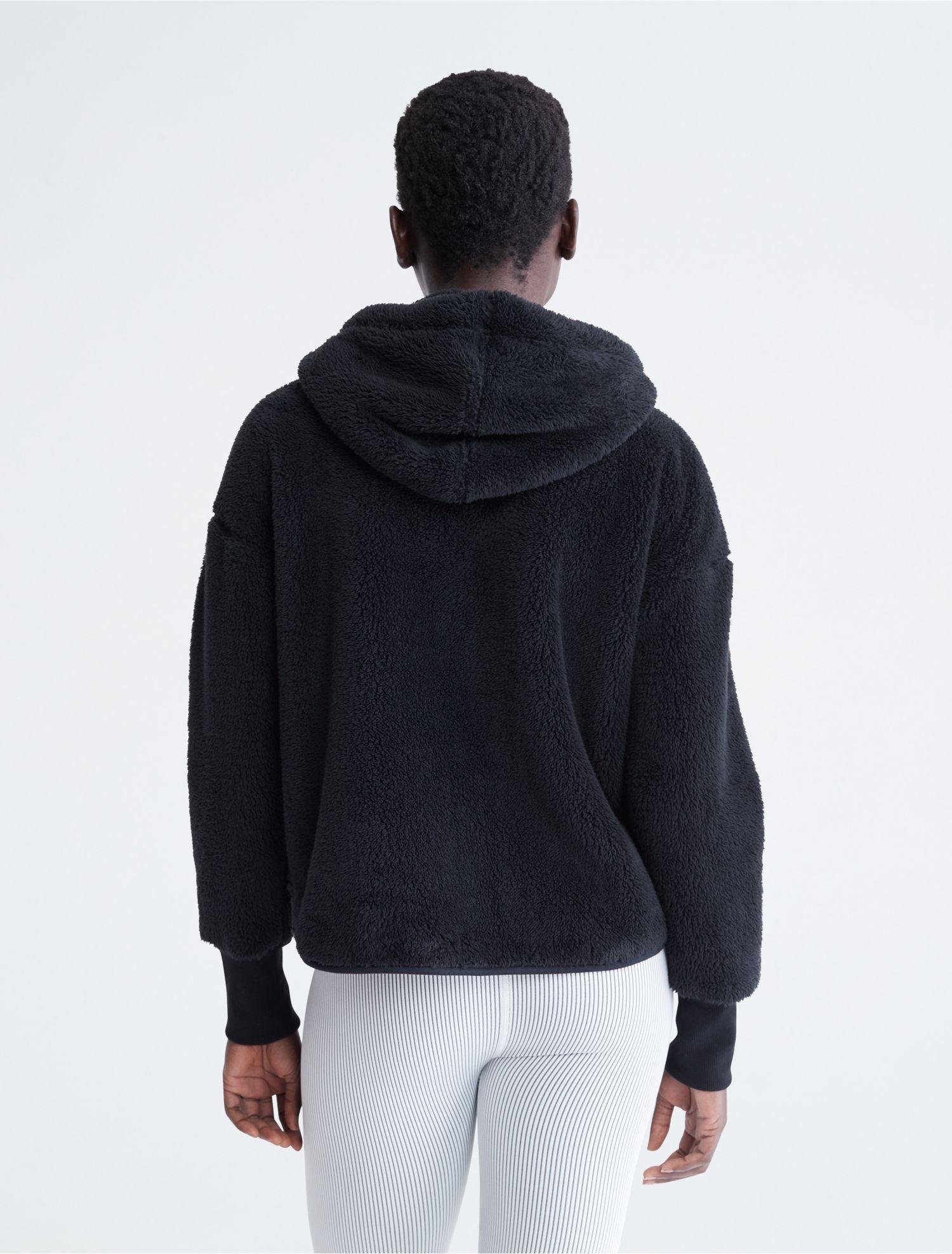 Calvin Klein Lyst Hooded Sherpa Zip Full in Jacket | Blue Performance