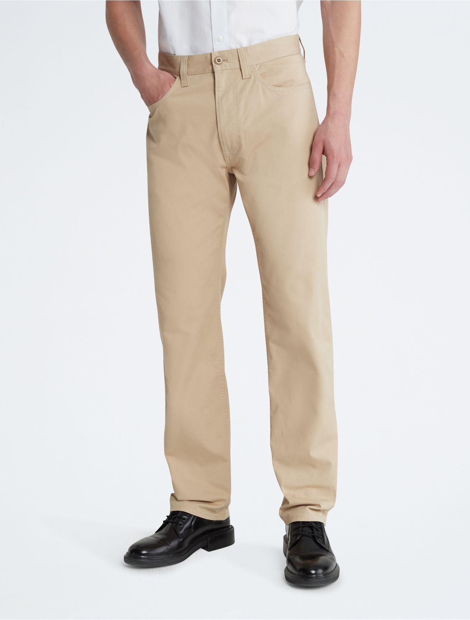 Calvin Klein Signature 5-pocket Chino Pants in Natural for Men | Lyst