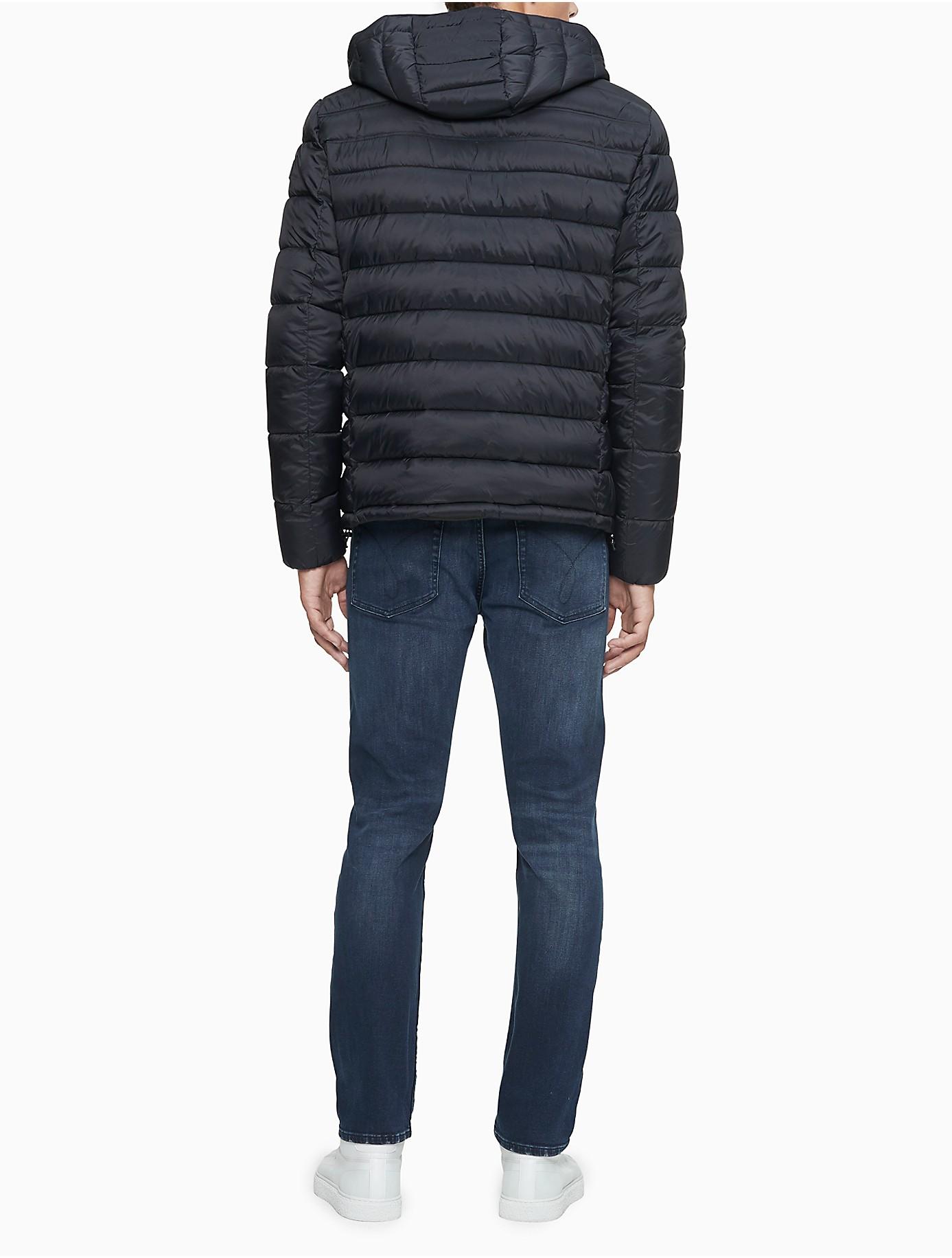 Calvin Klein Packable Logo Hooded Puffer Jacket in Black for Men | Lyst
