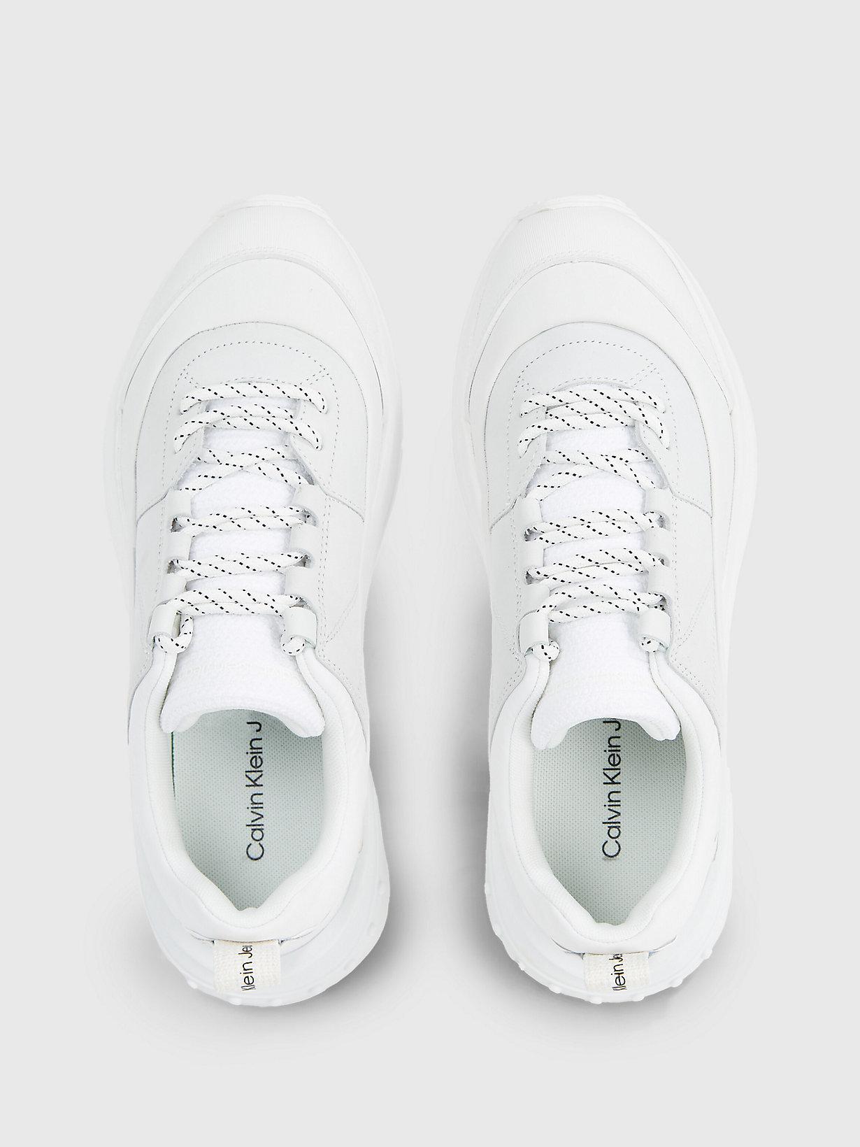 Calvin Klein Leather Chunky Trainers in White | Lyst UK