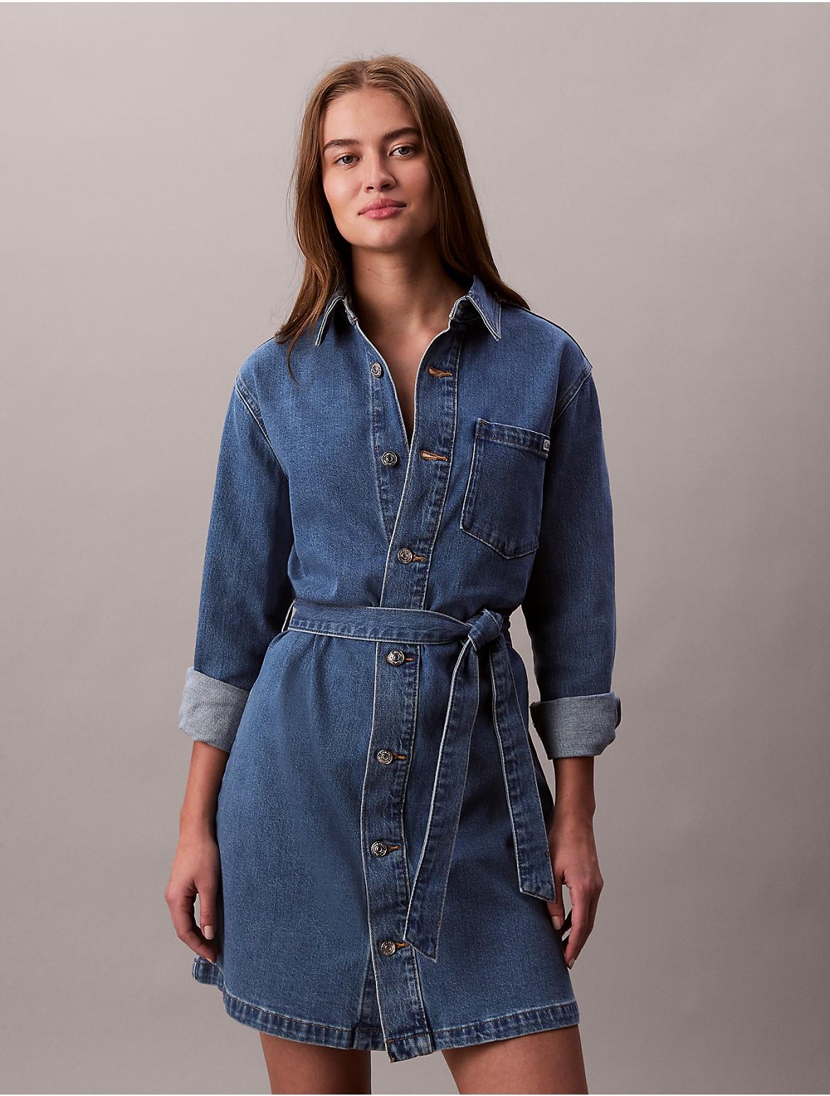 fitted mini denim dress Just Add Joy | Trendy Women's Dress rush/formal lo hemline for added Denim Dreams Dress COLOR:ARIES WASH