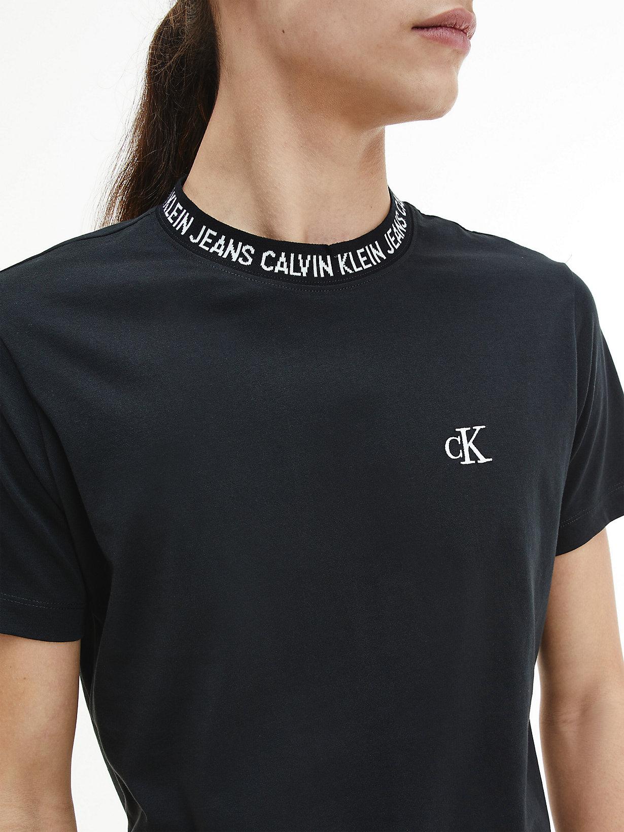 Calvin Klein Slim T-Shirt mit Logo-Kragen in Schwarz für Herren | Lyst DE
