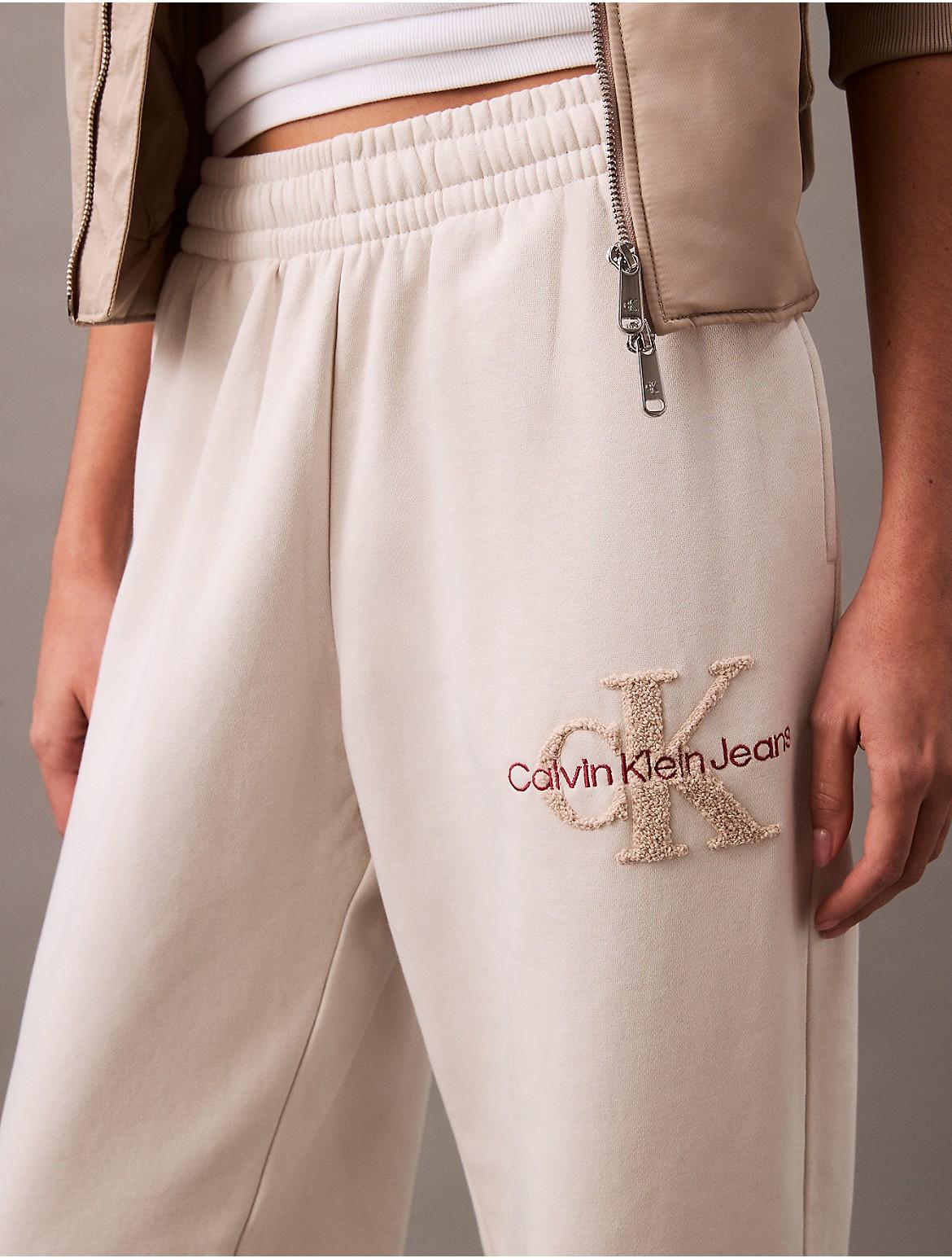 Calvin Klein Chenille Monogram Logo Fleece Joggers Lyst