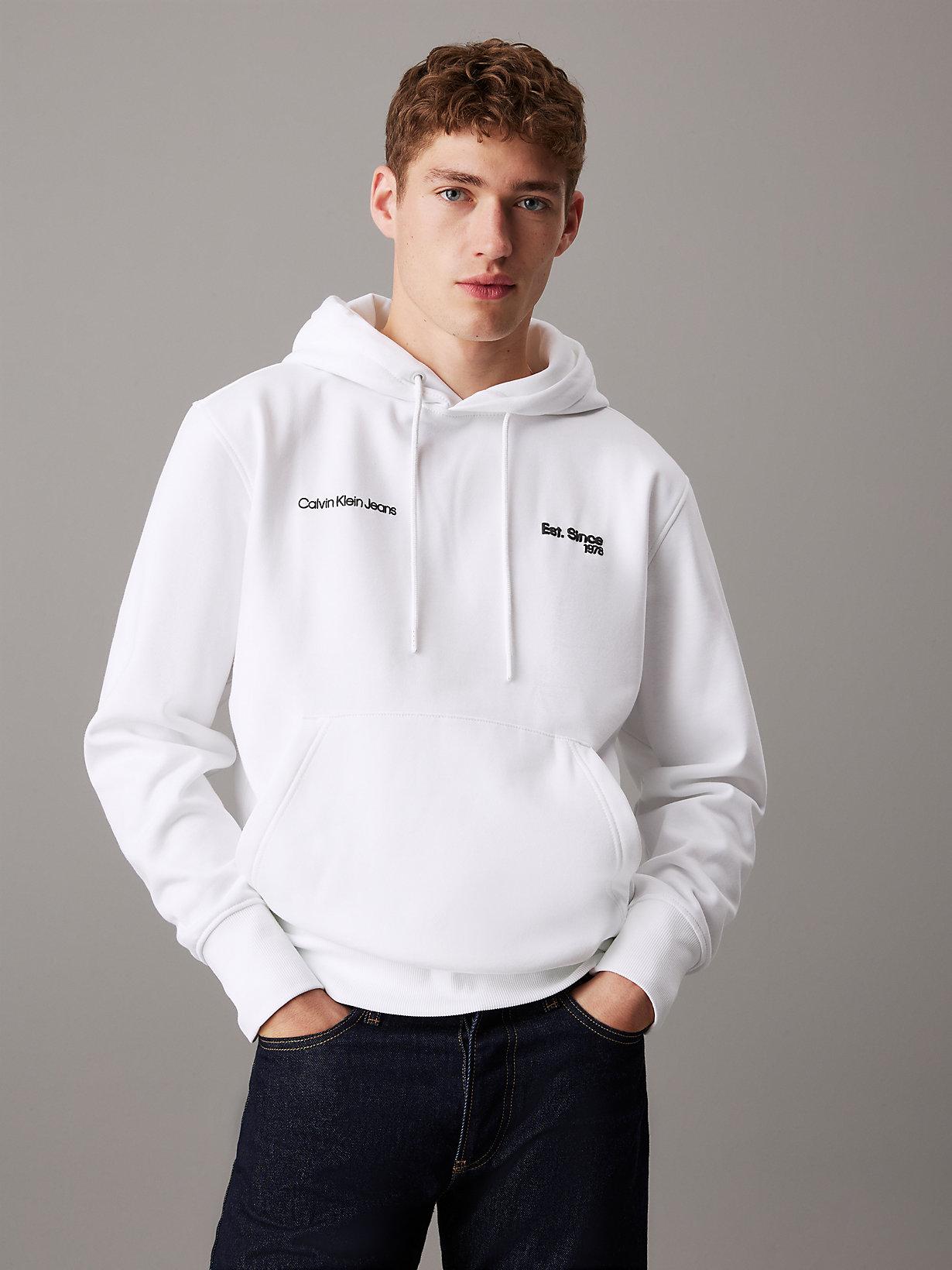 Calvin Klein Multi Logo Hoodie in White for Men Lyst UK