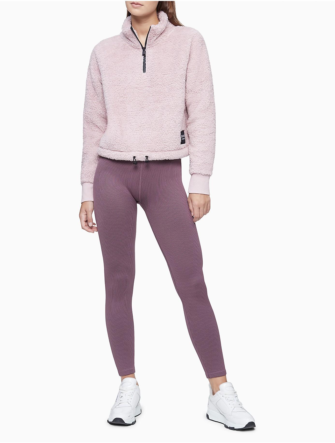 Calvin Klein Performance Fleece 1/4 Zip Cropped Sweatshirt | Lyst