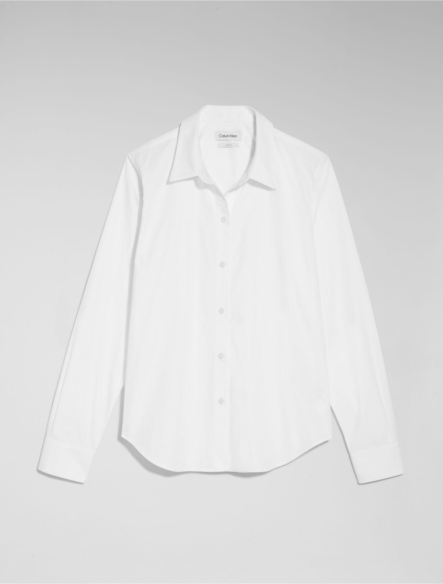 in Lyst Calvin Shirt Pure White | Klein Poplin
