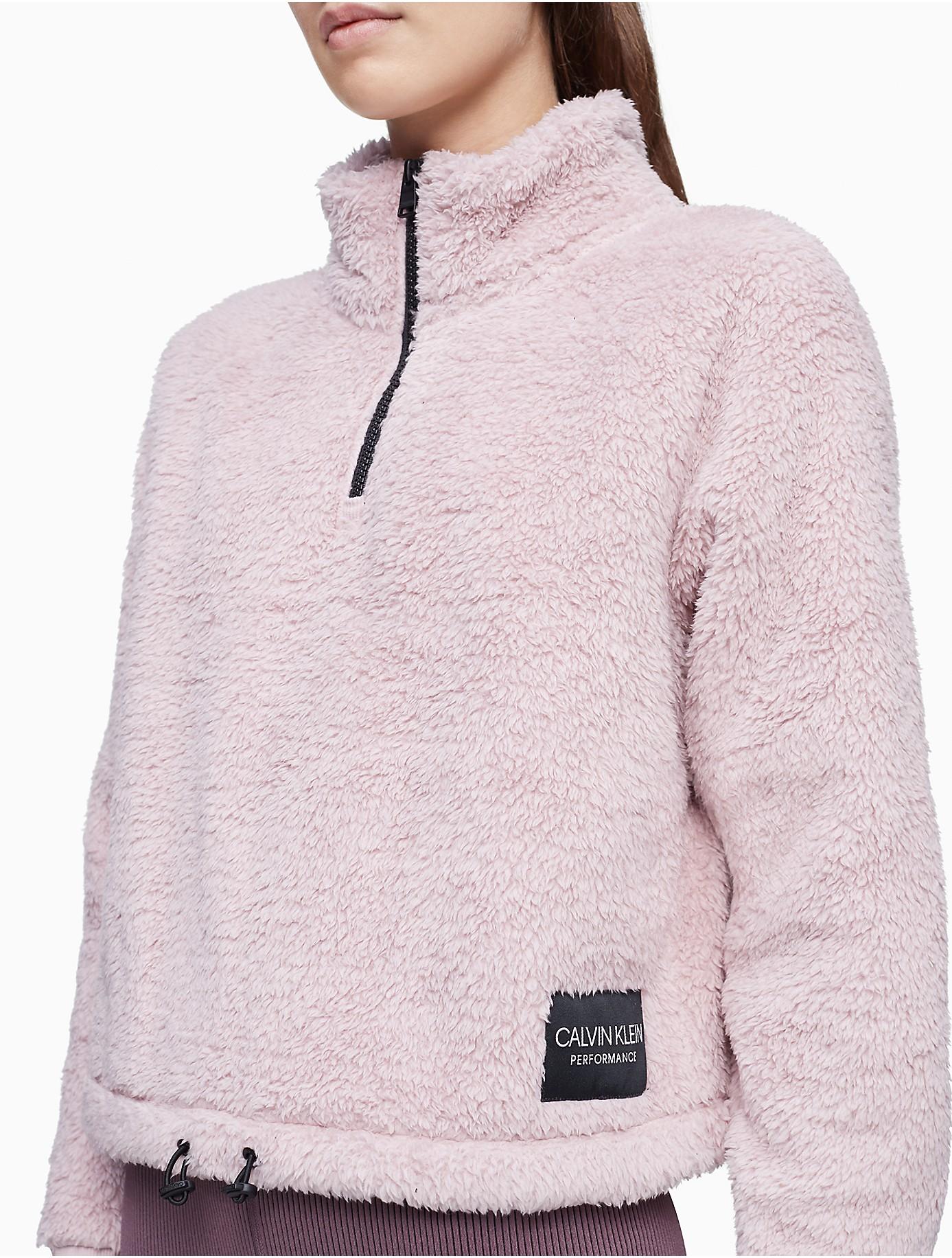 Calvin Klein Performance Fleece 1/4 Zip Cropped Sweatshirt | Lyst
