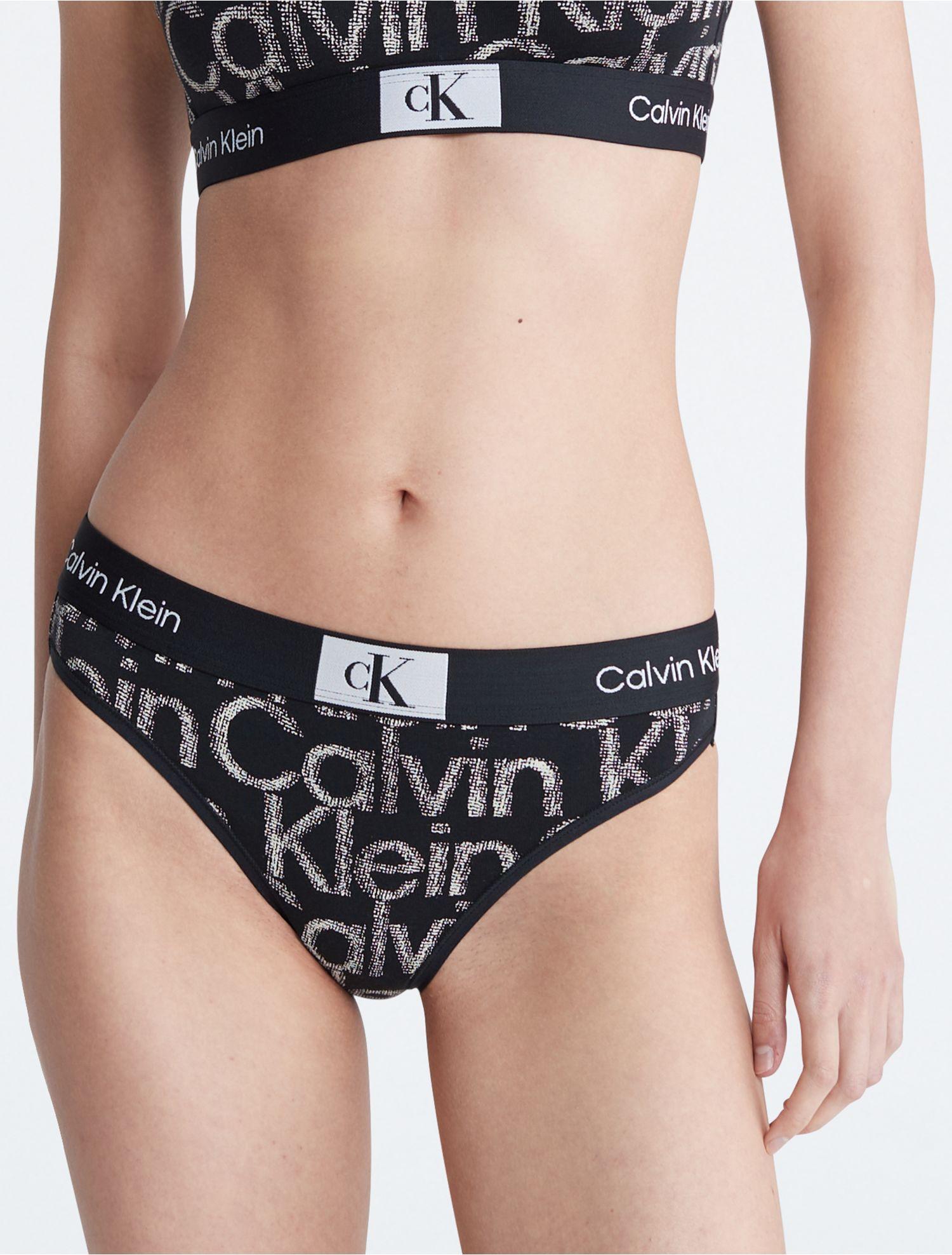 Calvin Klein 1996 Animal Lace High Waisted Bikini In Black
