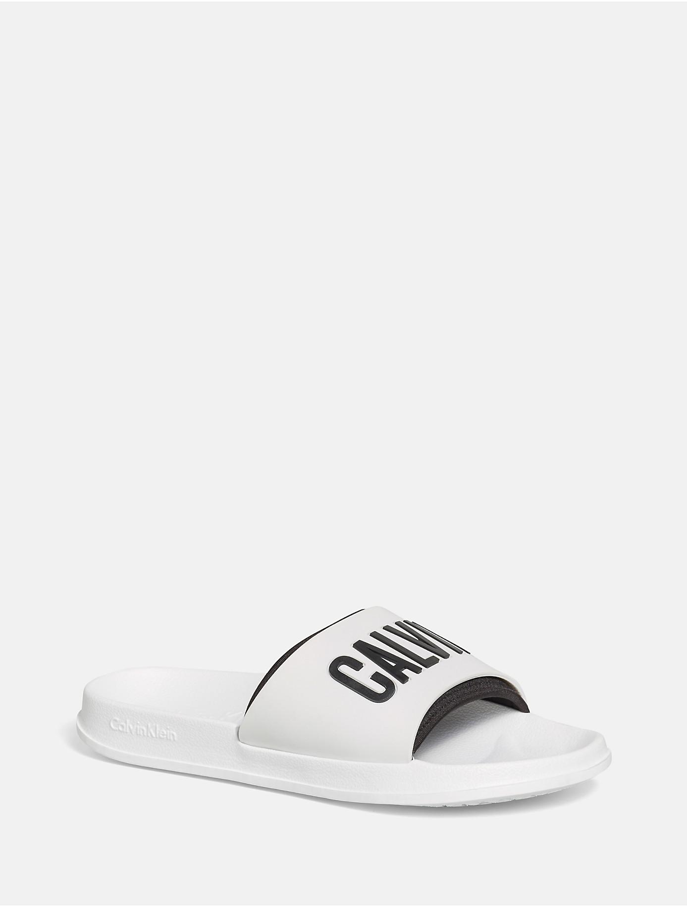 Calvin Klein Denim Jeans Intense Power Swim Slide Sandal in White for Men -  Lyst