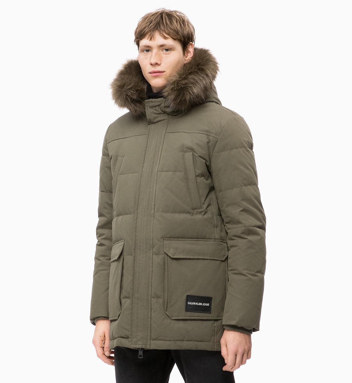 quilted down parka jacket calvin klein