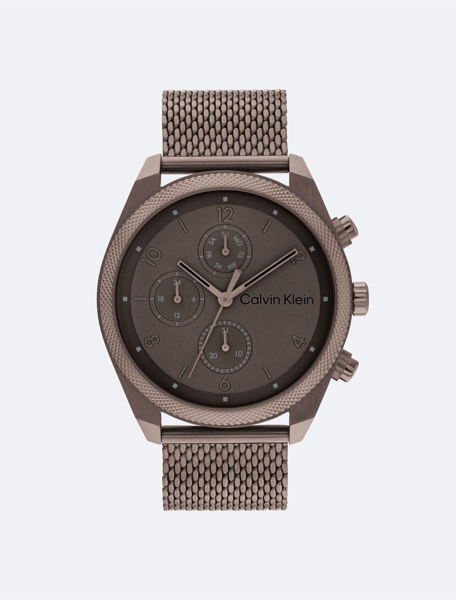 Calvin Klein Stainless Steel Mesh Bracelet Chronograph Watch in Gray for  Men | Lyst