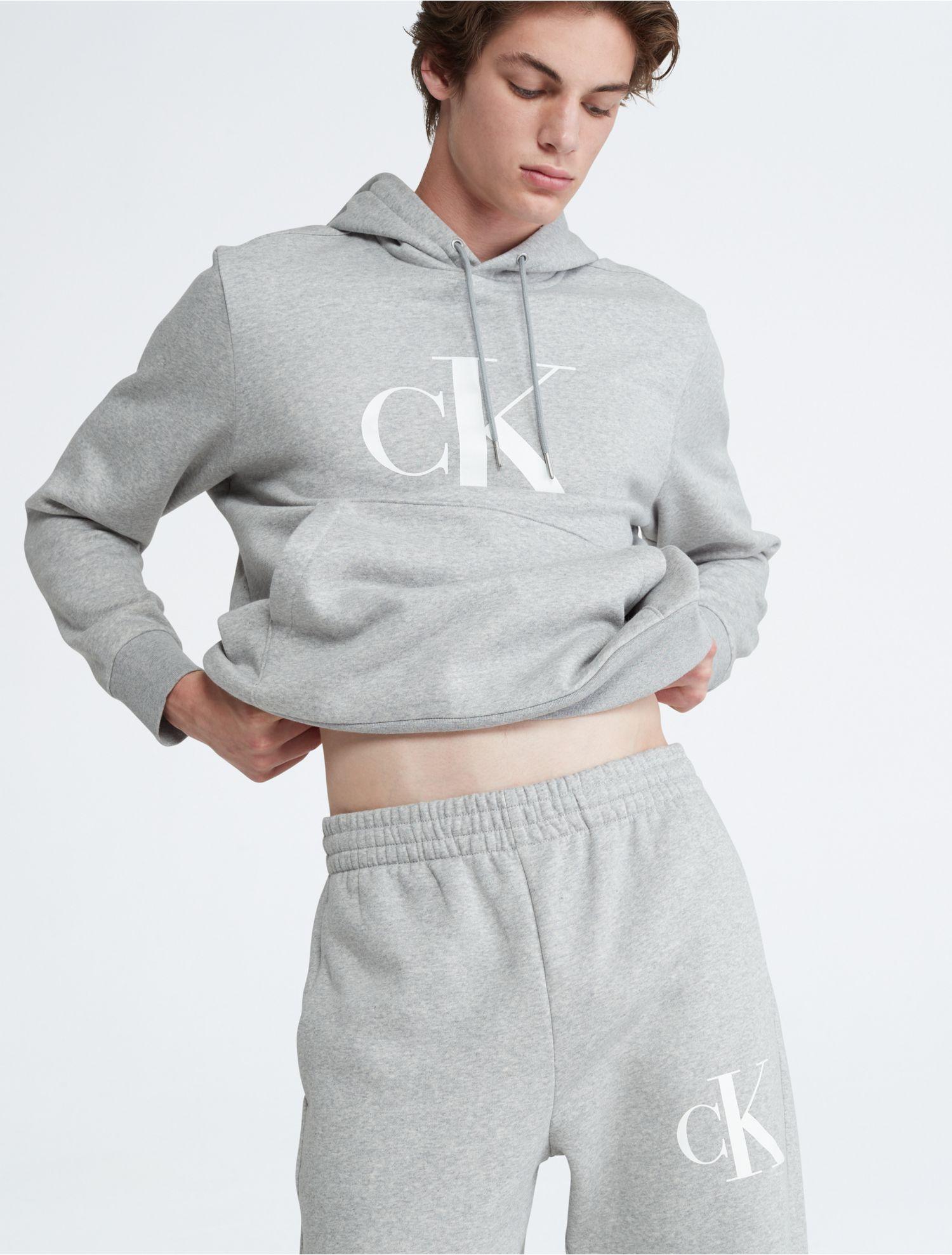 Calvin Klein Monogram Logo Fleece Joggers in Gray for Men | Lyst