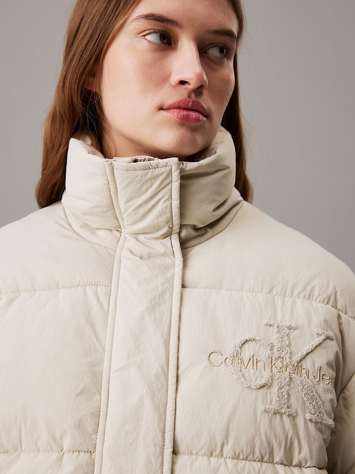 Calvin Klein Relaxed Chenille Logo Puffer Jacket in Blue Lyst UK