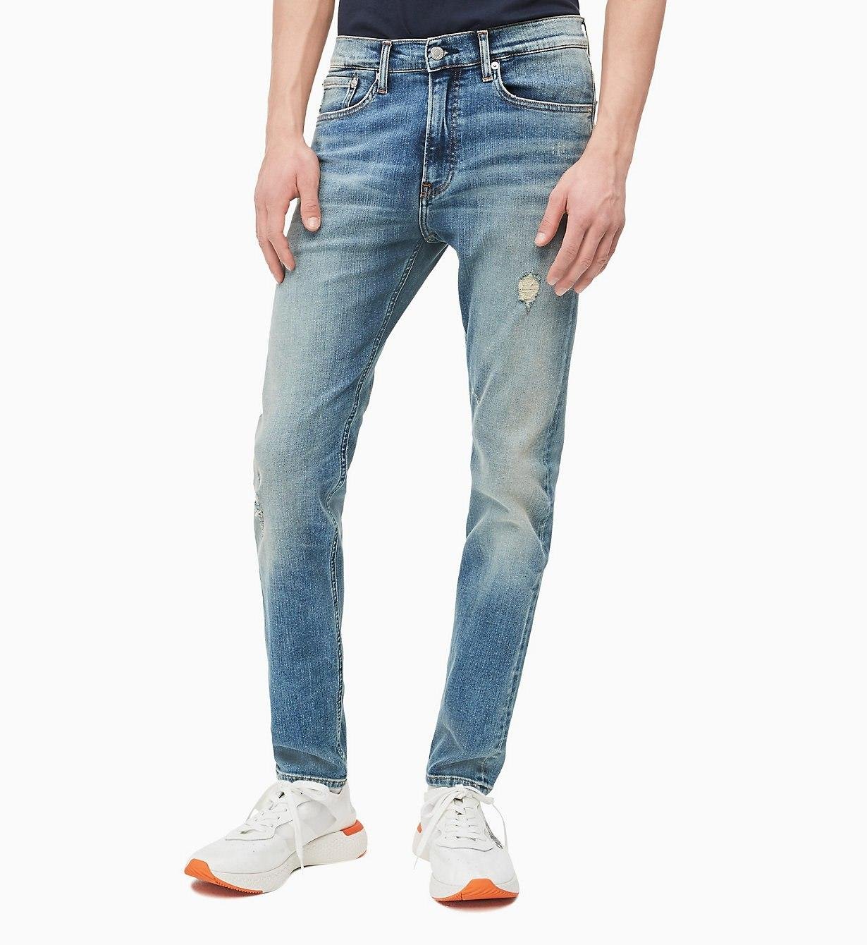 Calvin Klein Denim Ckj 016 Skinny Distressed Jeans in Denim (Blue) for ...