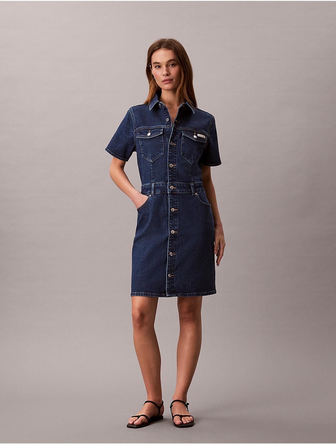 Calvin Klein Calvin Klein Denim Mini Trucker Dress in Blue | Lyst Calvin Klein Calvin Klein Denim Mini Trucker Dress in Blue | Lyst