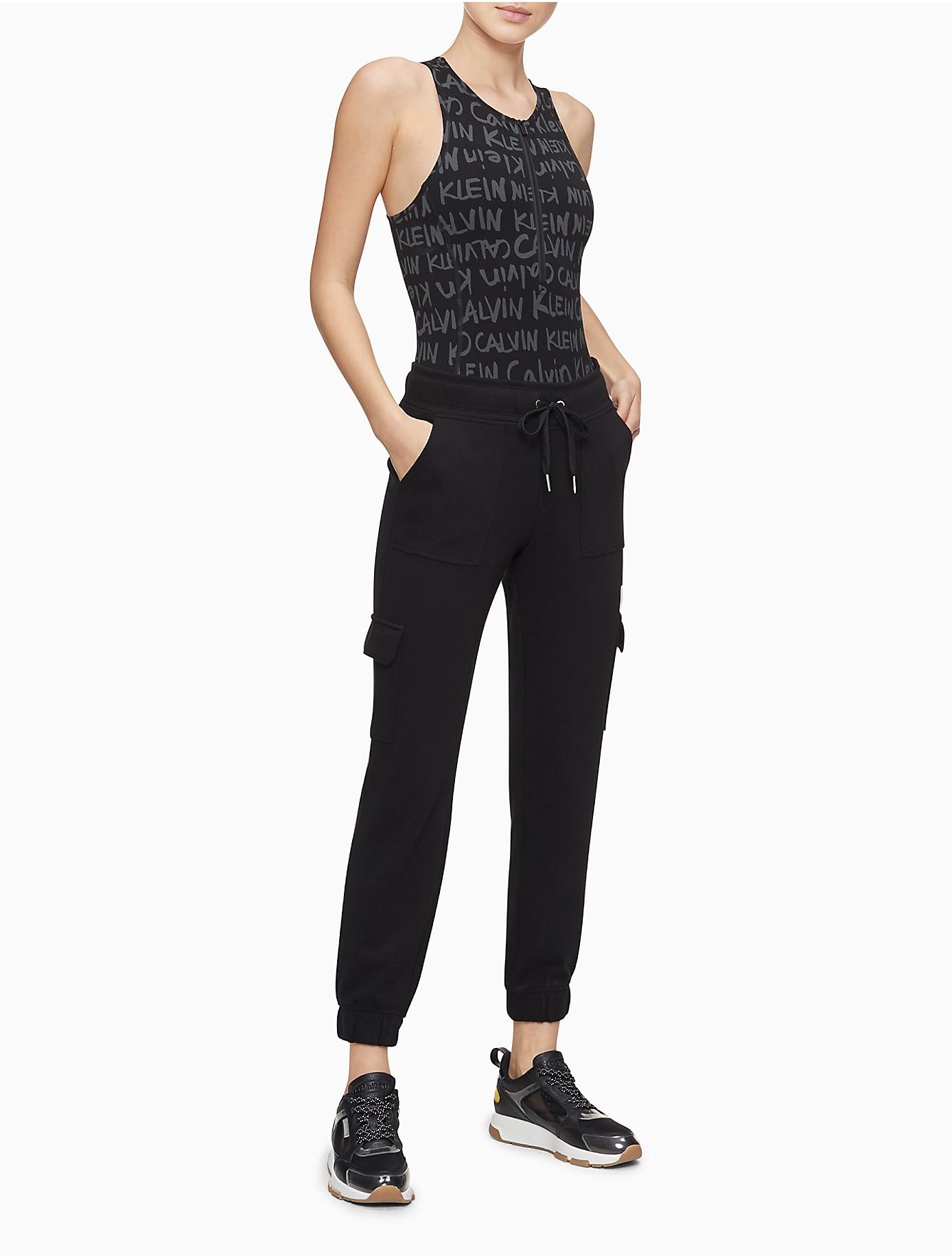 Calvin Klein Performance Slim Fit Logo Patch Cargo Pants in Black | Lyst