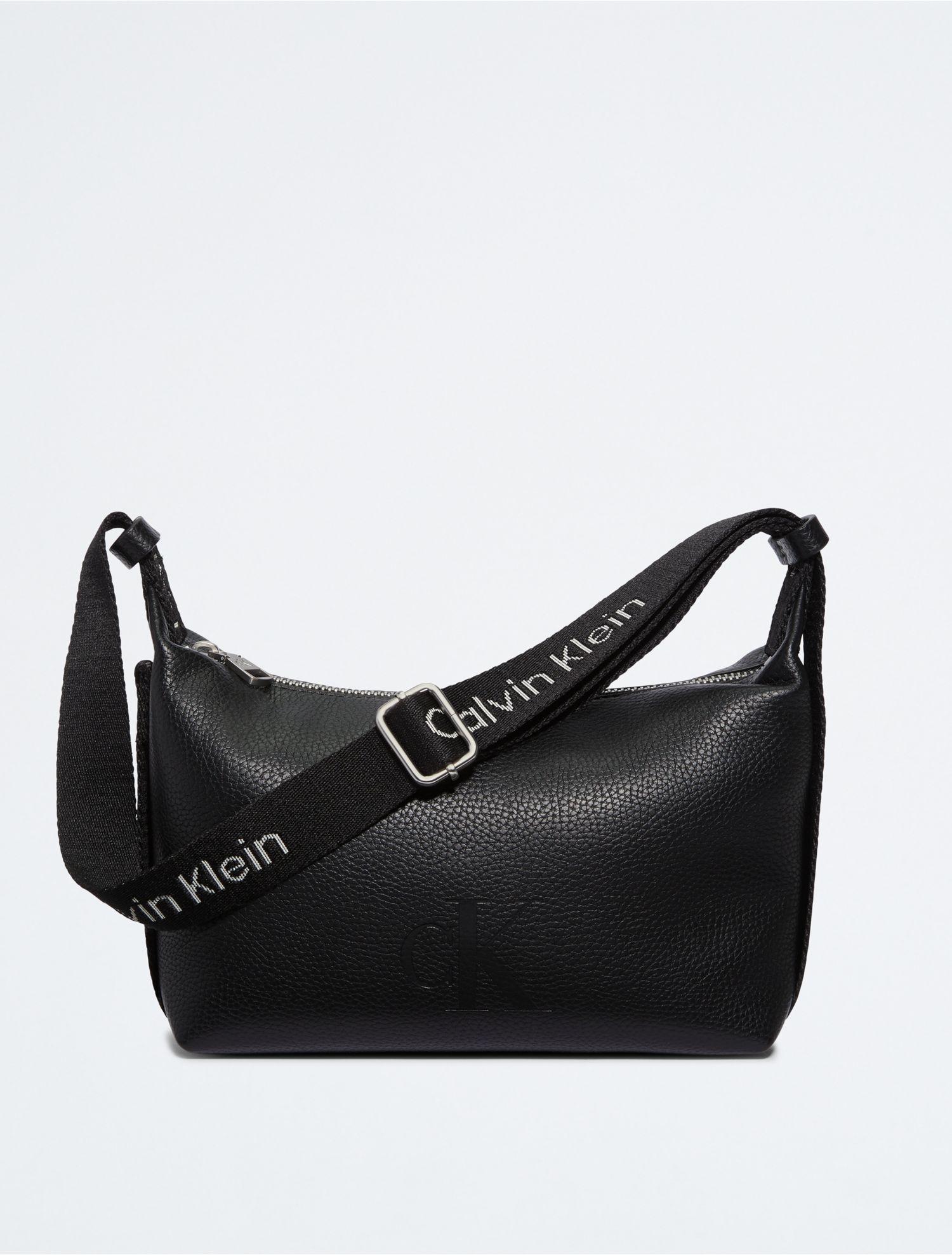 Calvin Klein Jeans minimal monogram phone crossbody bag in black