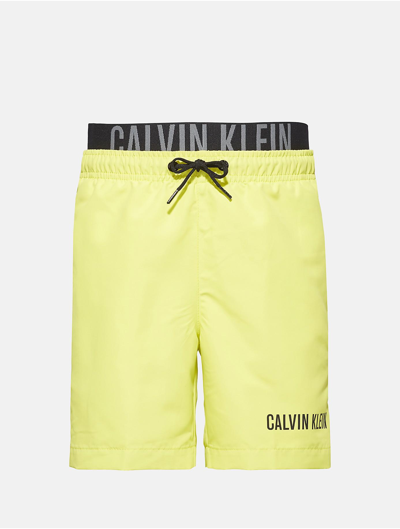 Calvin Klein Synthetic Boys Intense Power Double Waist Logo Swim Shorts ...