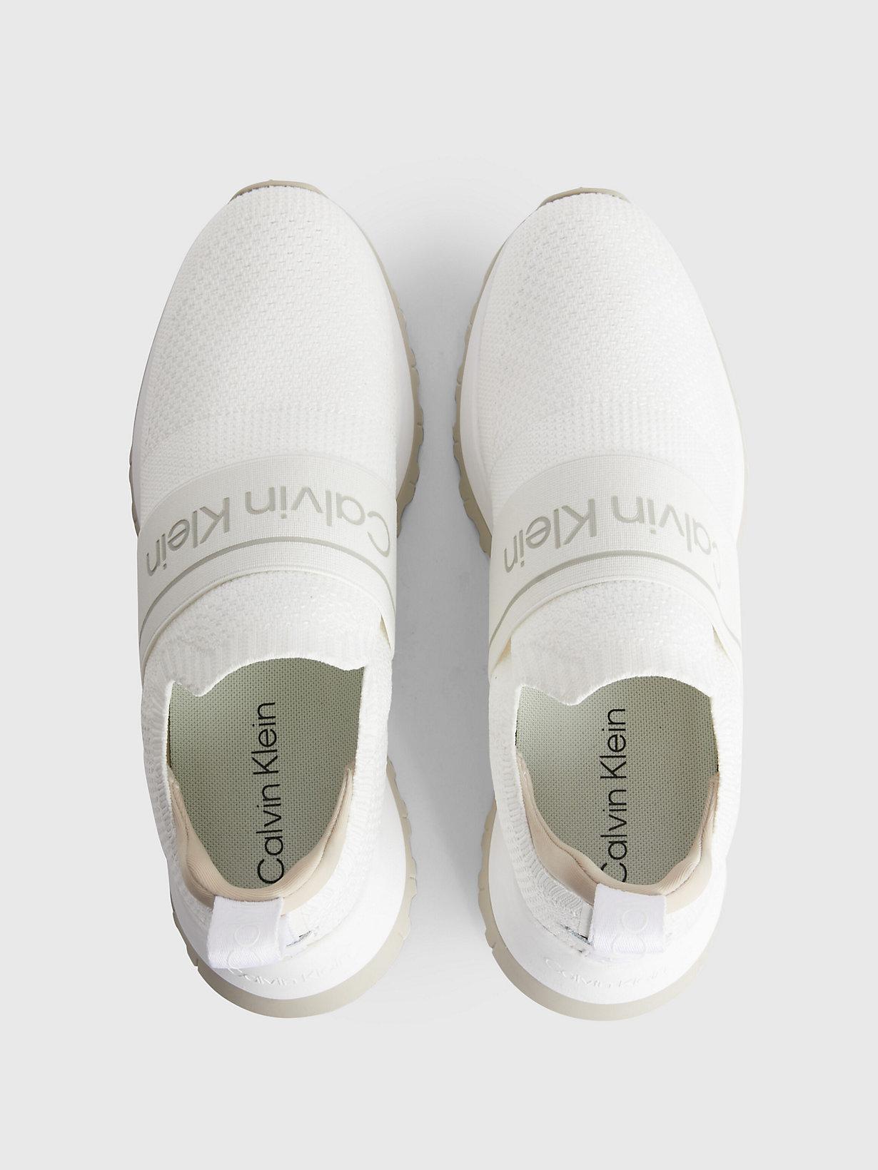 Calvin Klein Recycled Knit Slip on Trainers in Natural Lyst UK
