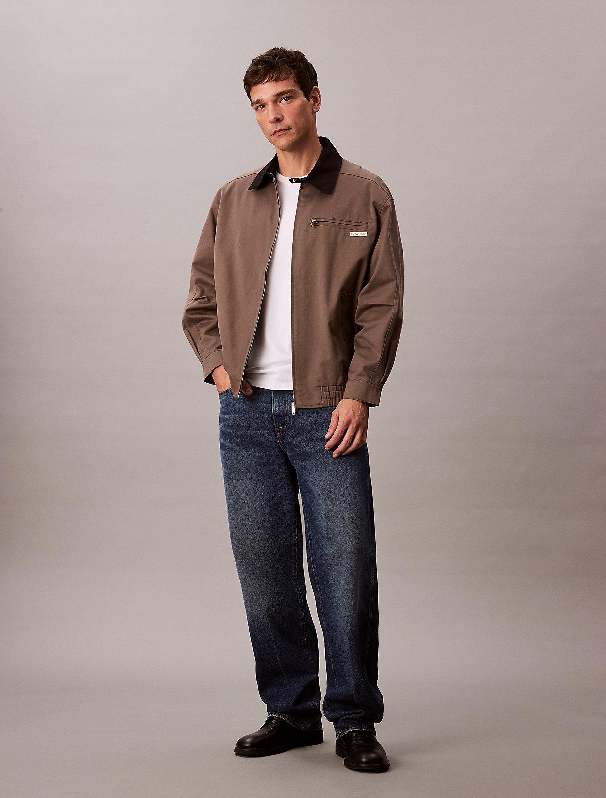 Calvin Klein Relaxed Cotton Twill Blouson Jacket in Blue for Men