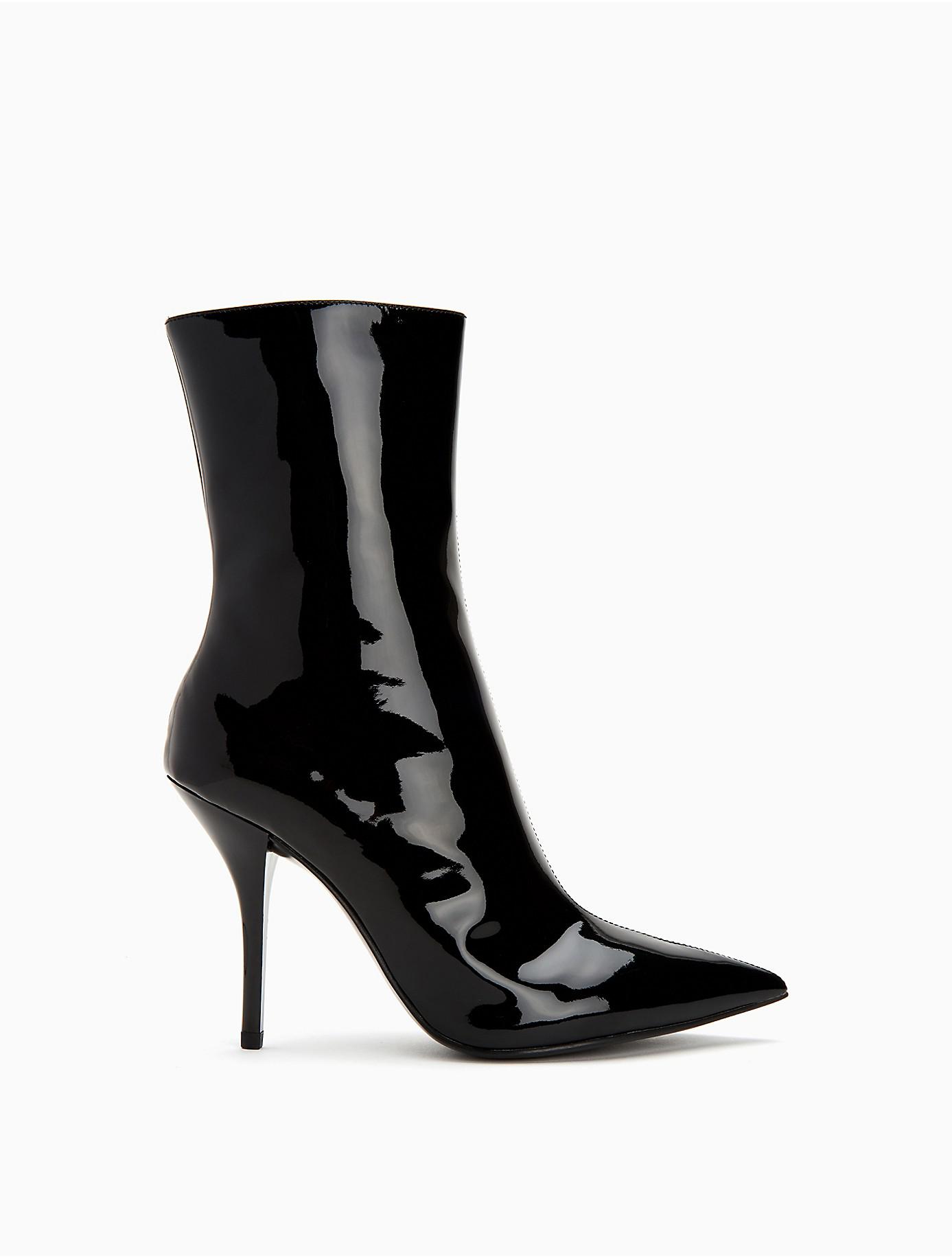 calvin klein mada patent leather bootie
