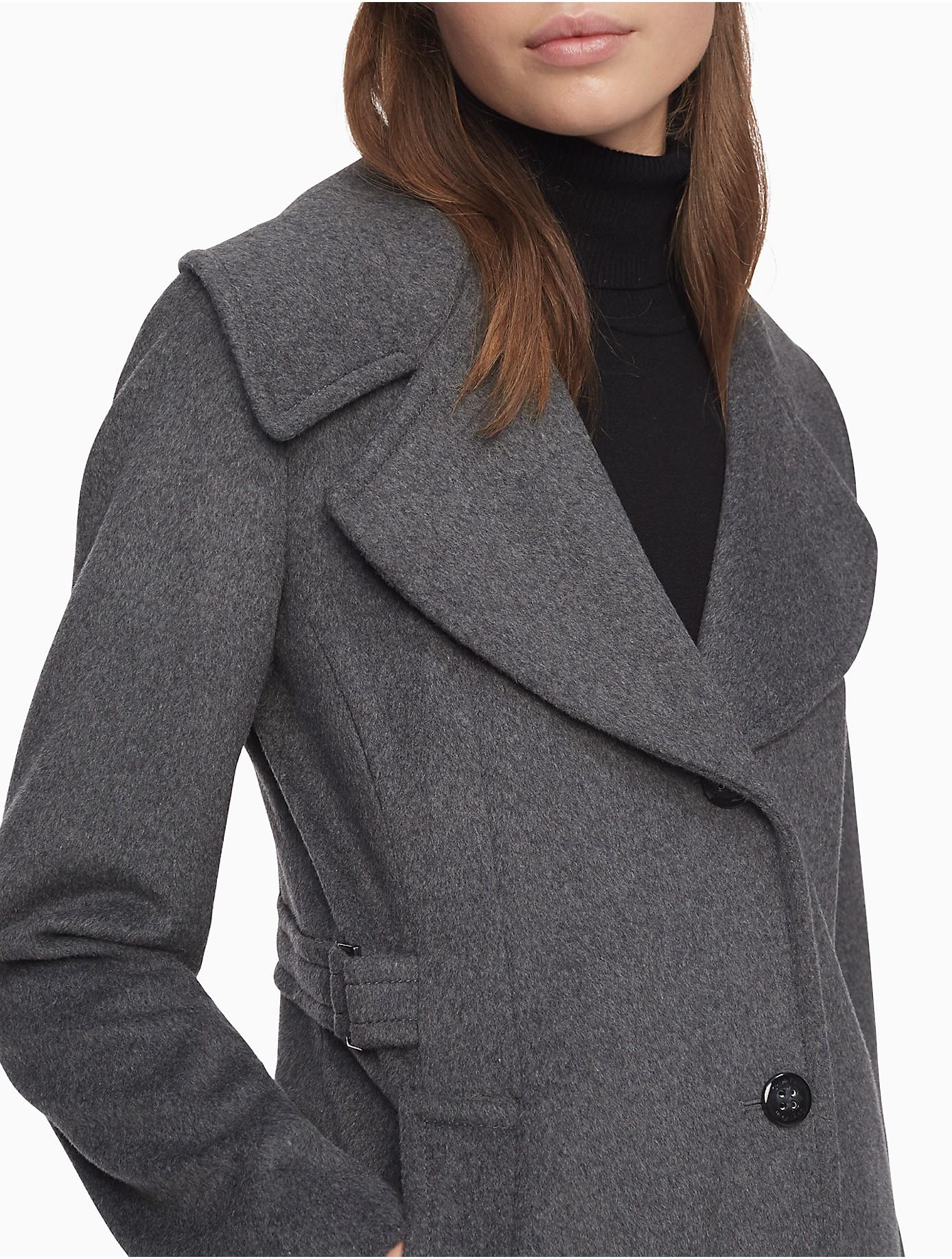 calvin klein grey wool coat