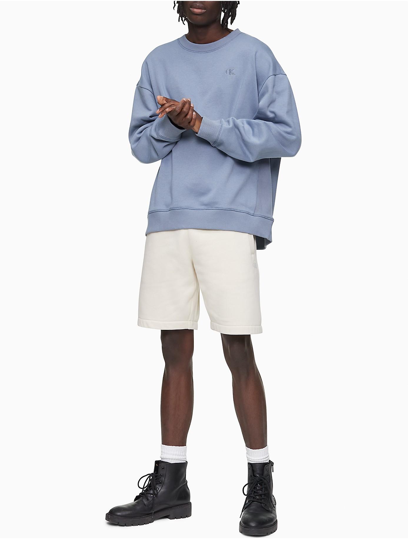 Calvin Klein Relaxed Fit Archive Logo Fleece Sweatshirt in Blue for Men |  Lyst