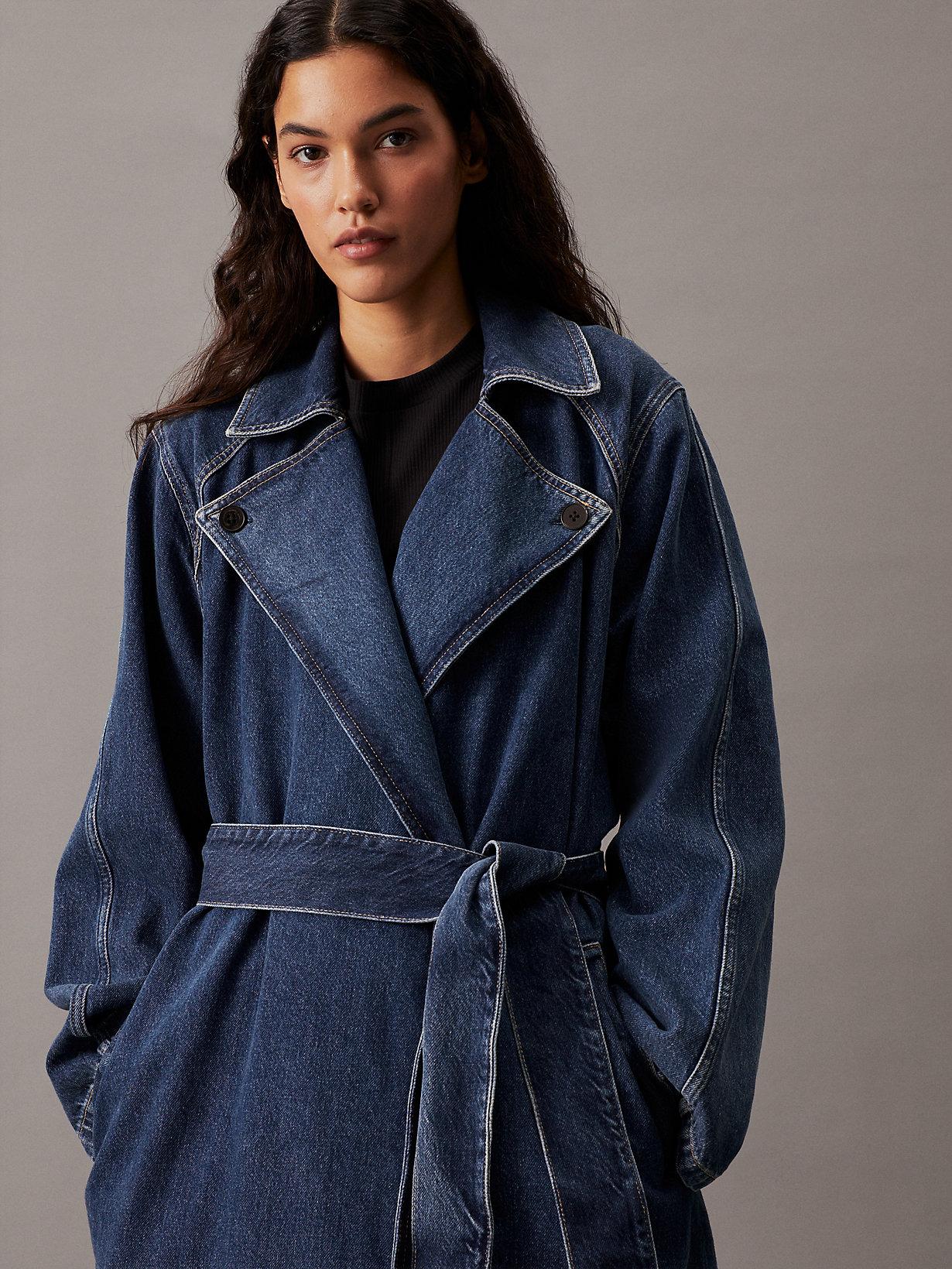 Calvin Klein Relaxed Denim Trench Coat in Blue Lyst UK