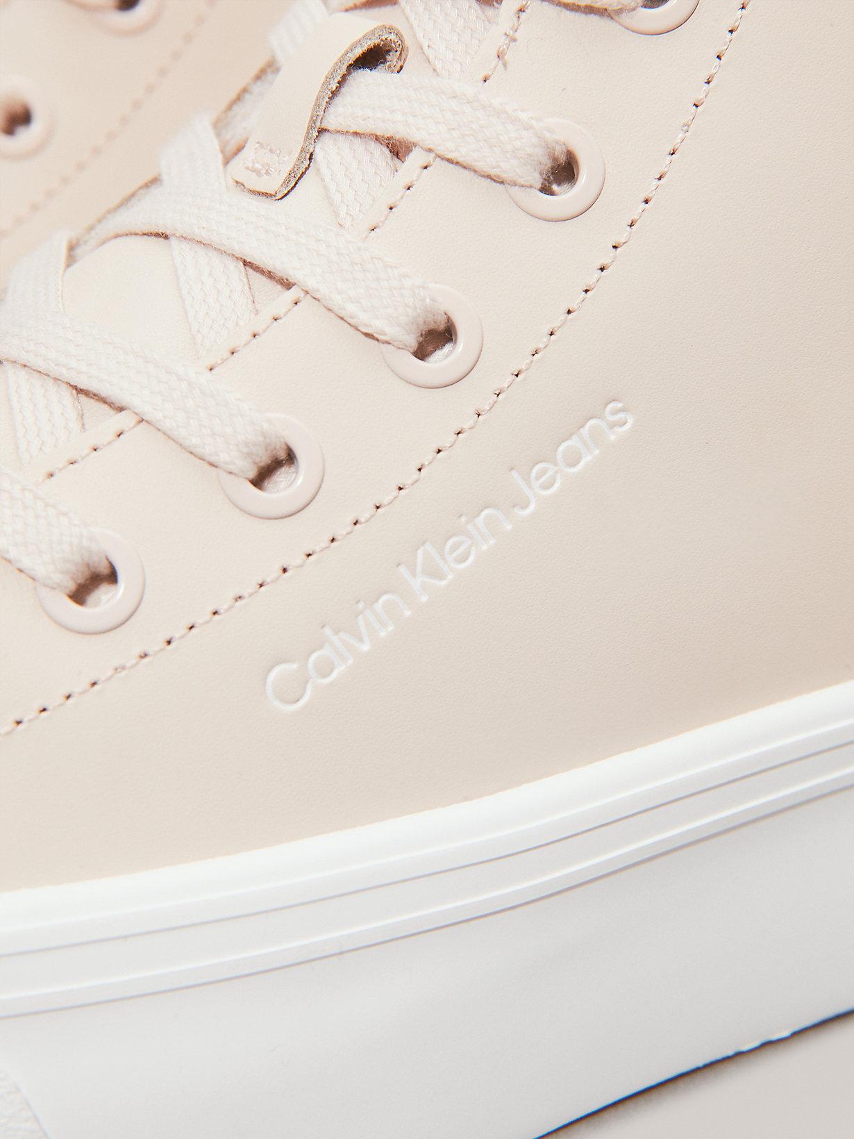 Calvin Klein Leather Platform High-Top Trainers in Natural Lyst UK